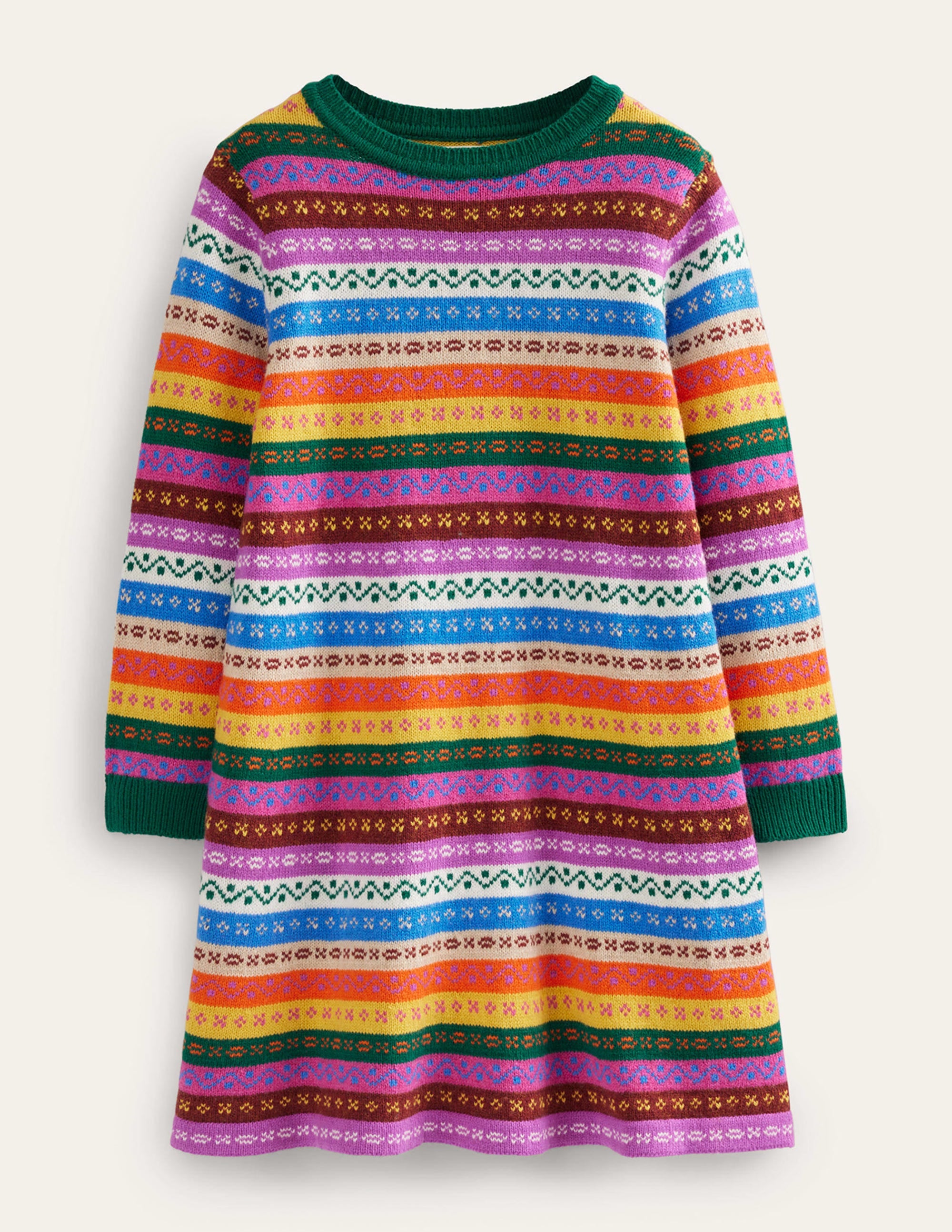 Fair Isle Jumper Dress-Multi Fair Isle - Image 1