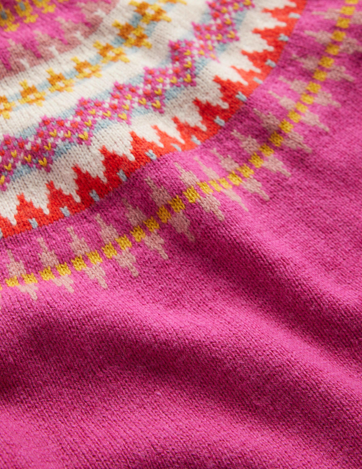 Fair Isle Jumper Dress-Mid Pink Fair Isle - Image 3