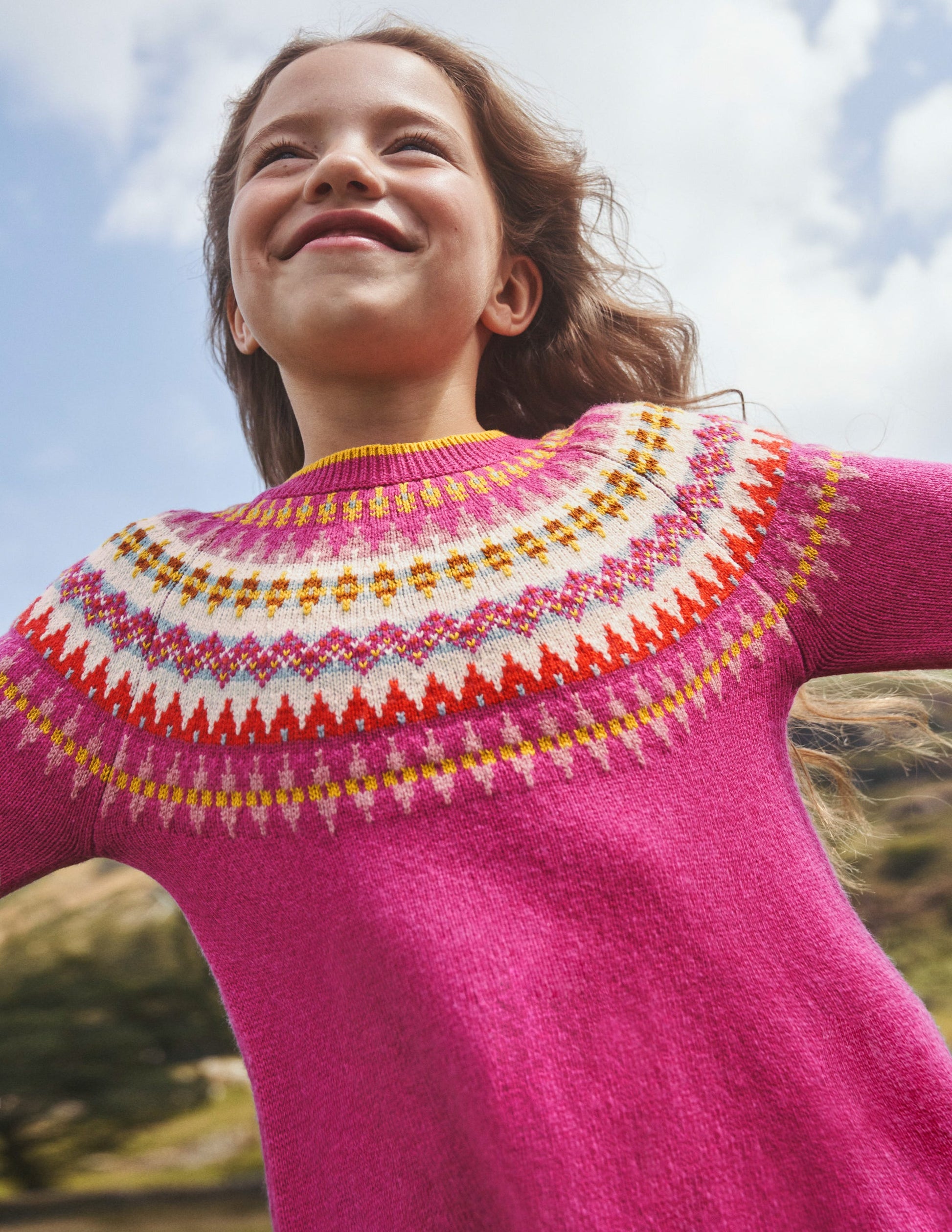 Fair Isle Jumper Dress-Mid Pink Fair Isle-4