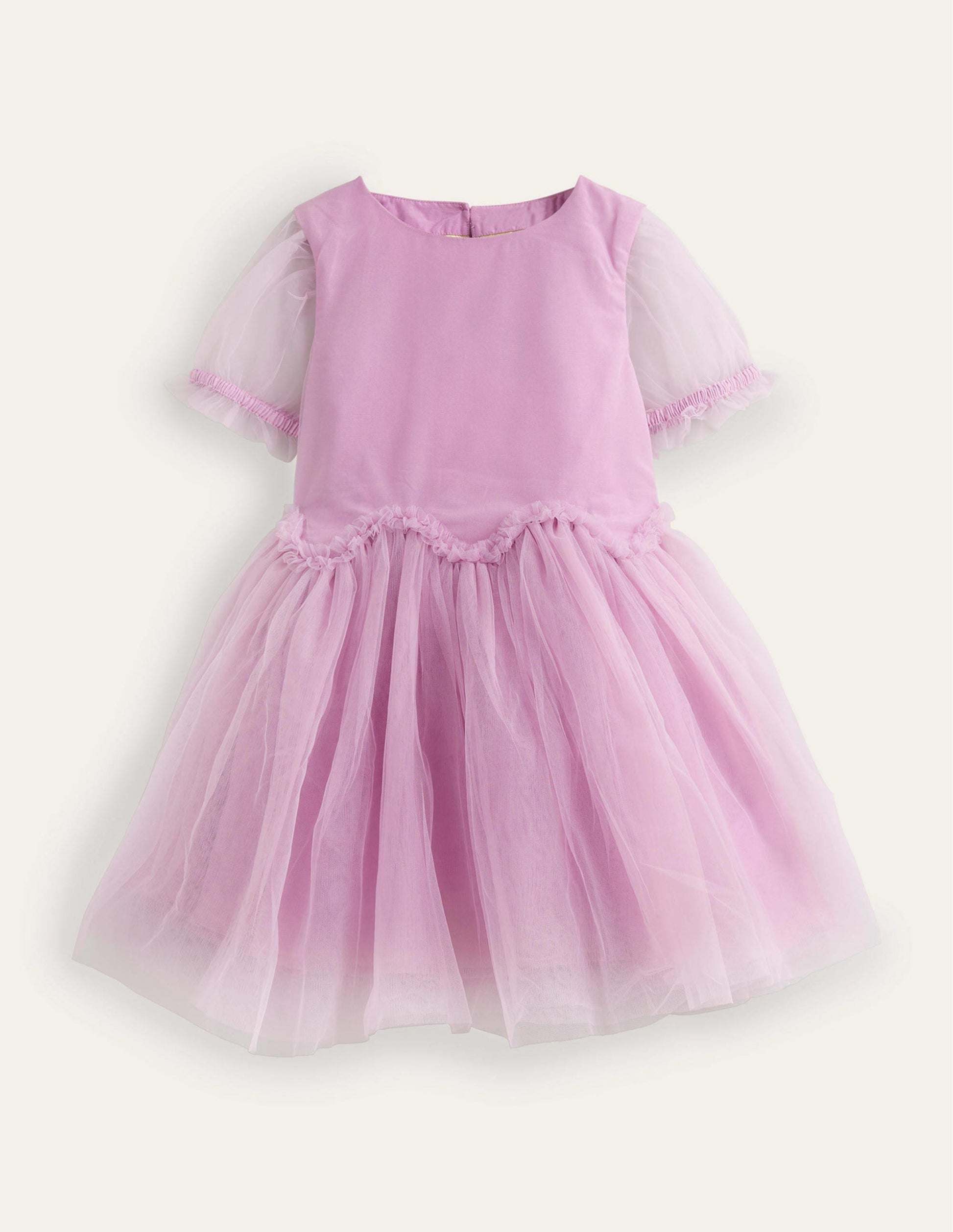 Tulle Ruffle Waist Dress-Lilac Blush-1