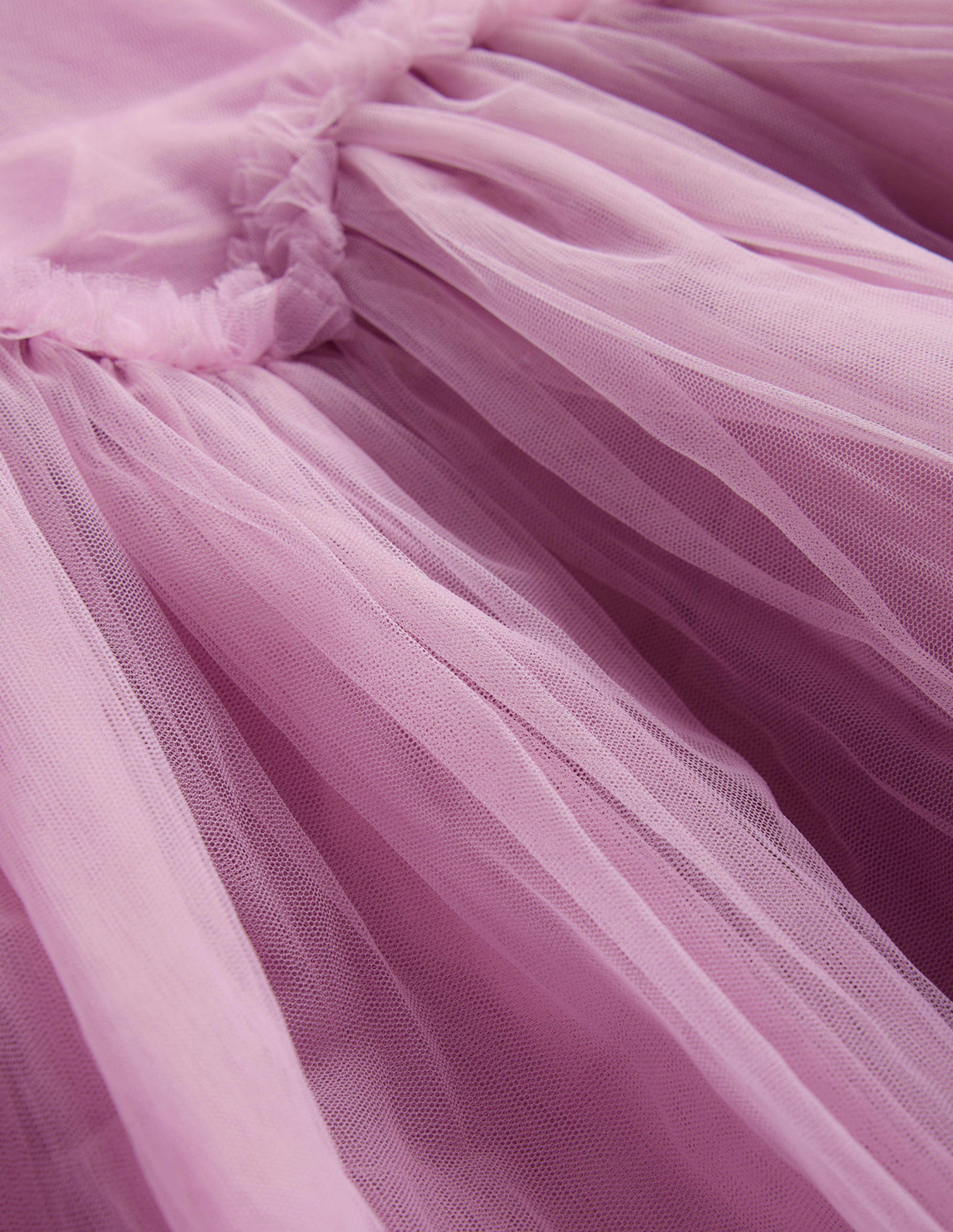 Tulle Ruffle Waist Dress-Lilac Blush - Image 3