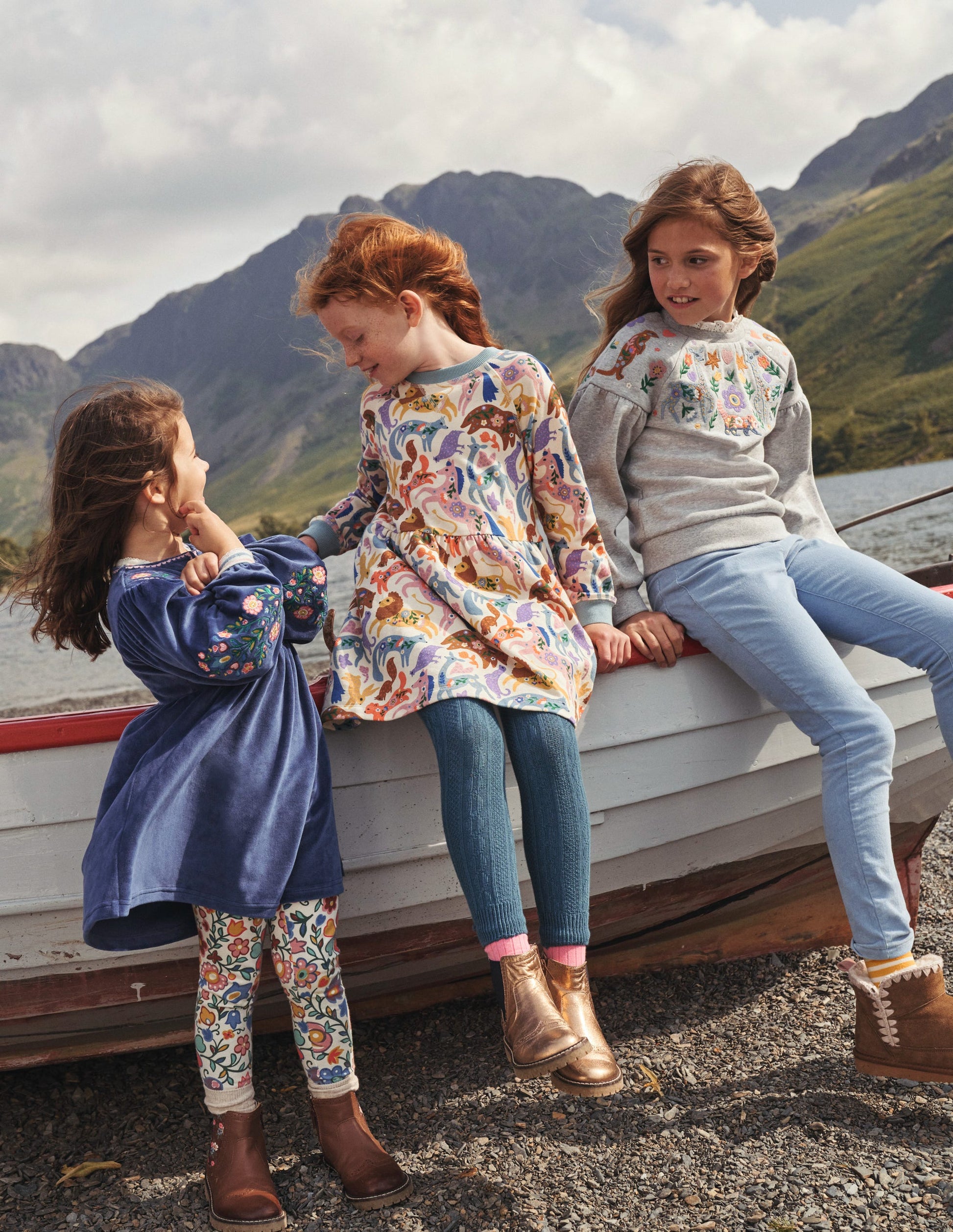 Printed Sweatshirt Dress-Multi Folk Freinds-4