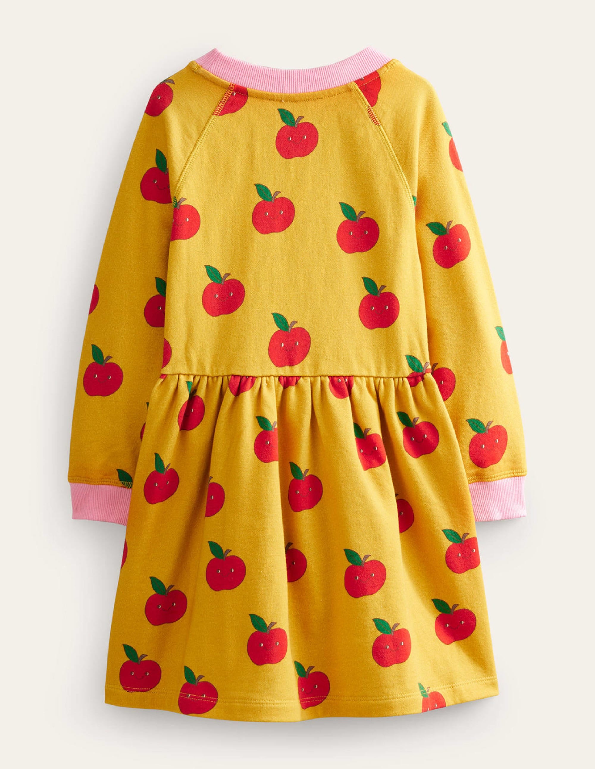 Printed Sweatshirt Dress-Oil yellow Apples - Image 2