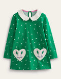 Collared Pocket Tunic-Veridian Green Spot Bunny
