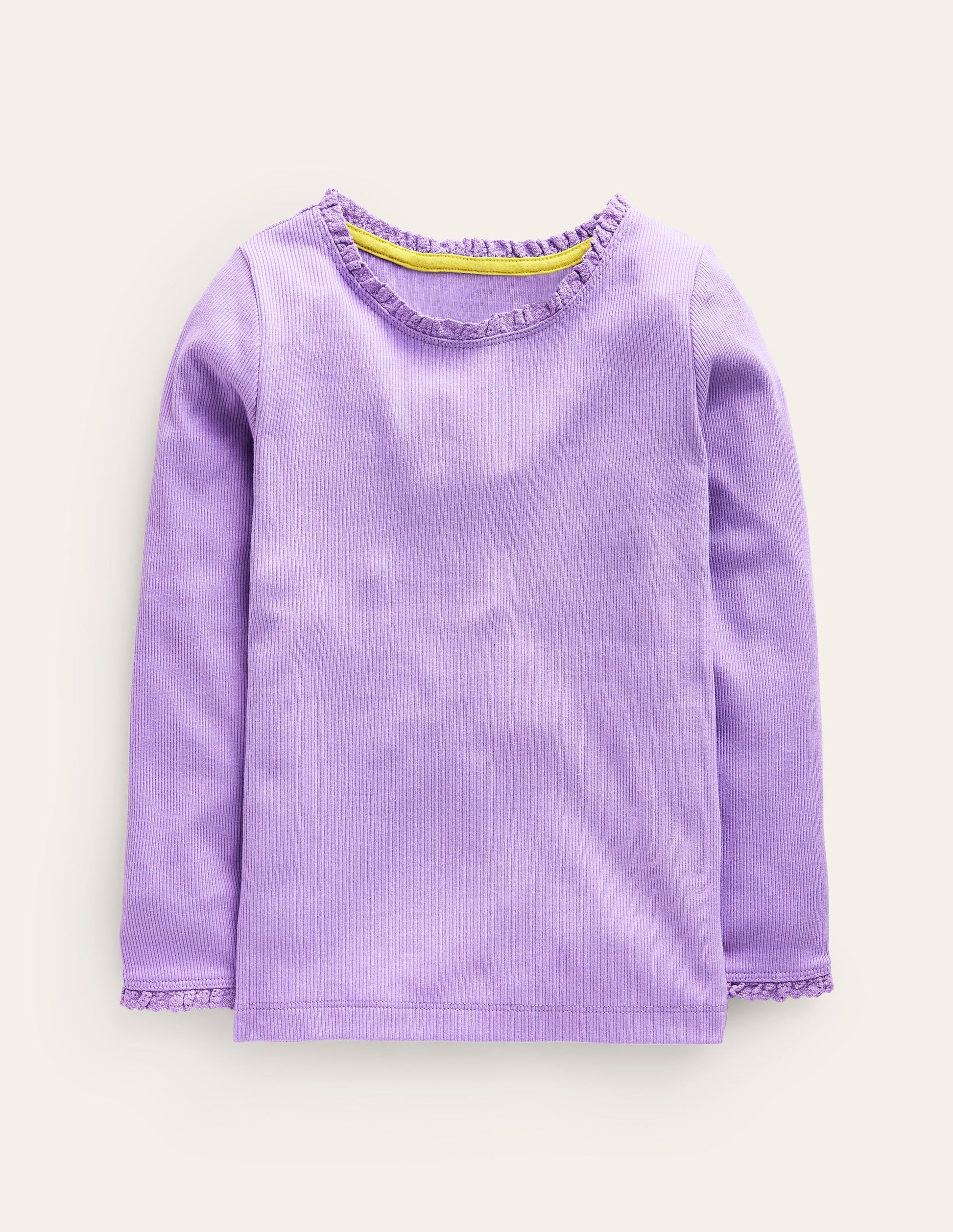 Ribbed Long Sleeve T-Shirt-Parma Violet-1