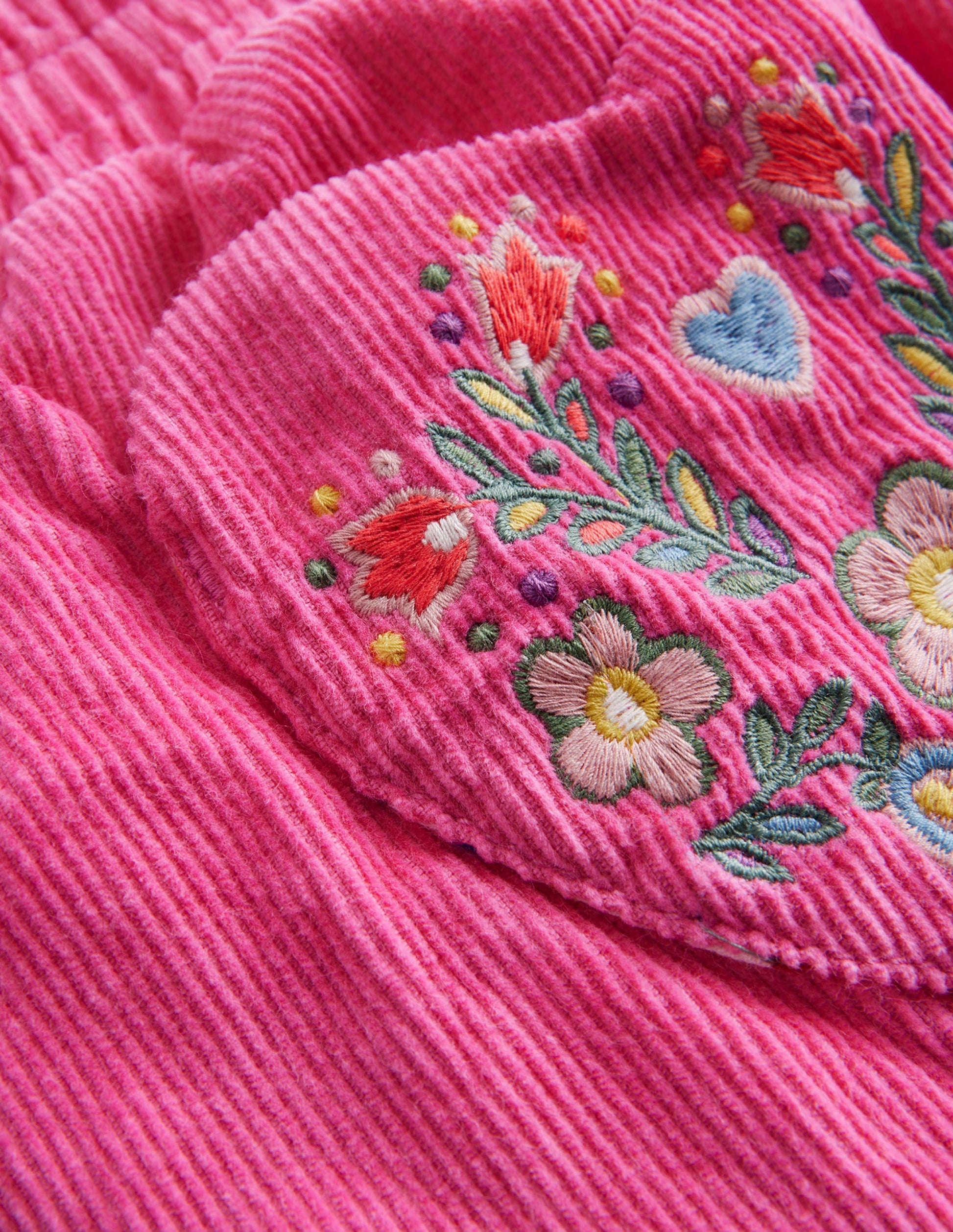 Lined Cord Pull-On Trousers-Mid Pink-3