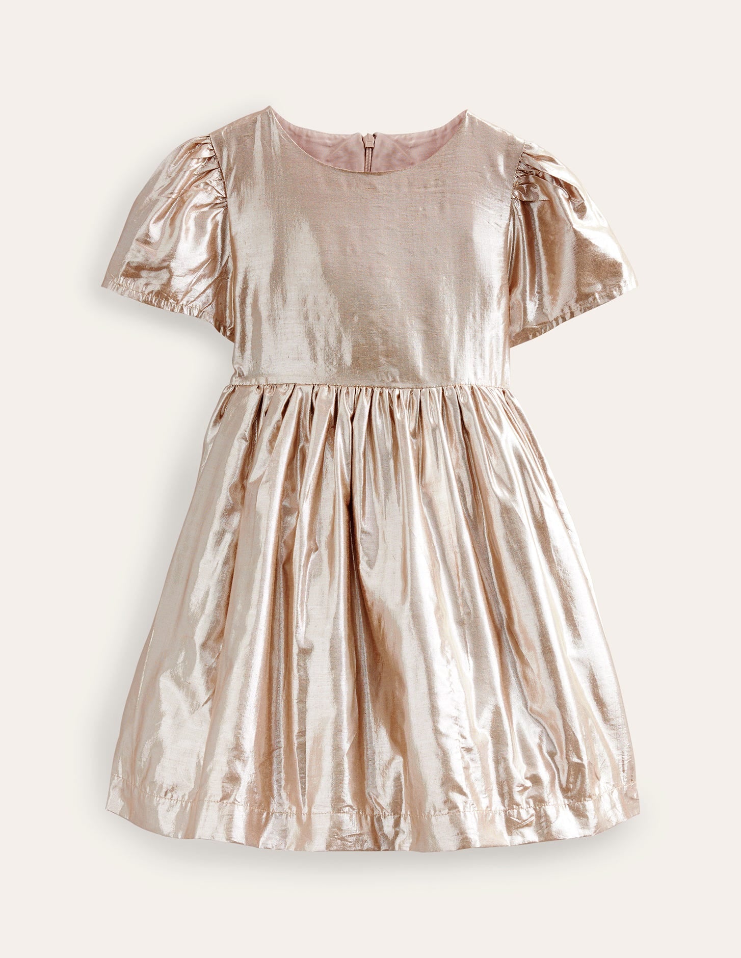 Metallic Party Dress-Gold Metallic-1