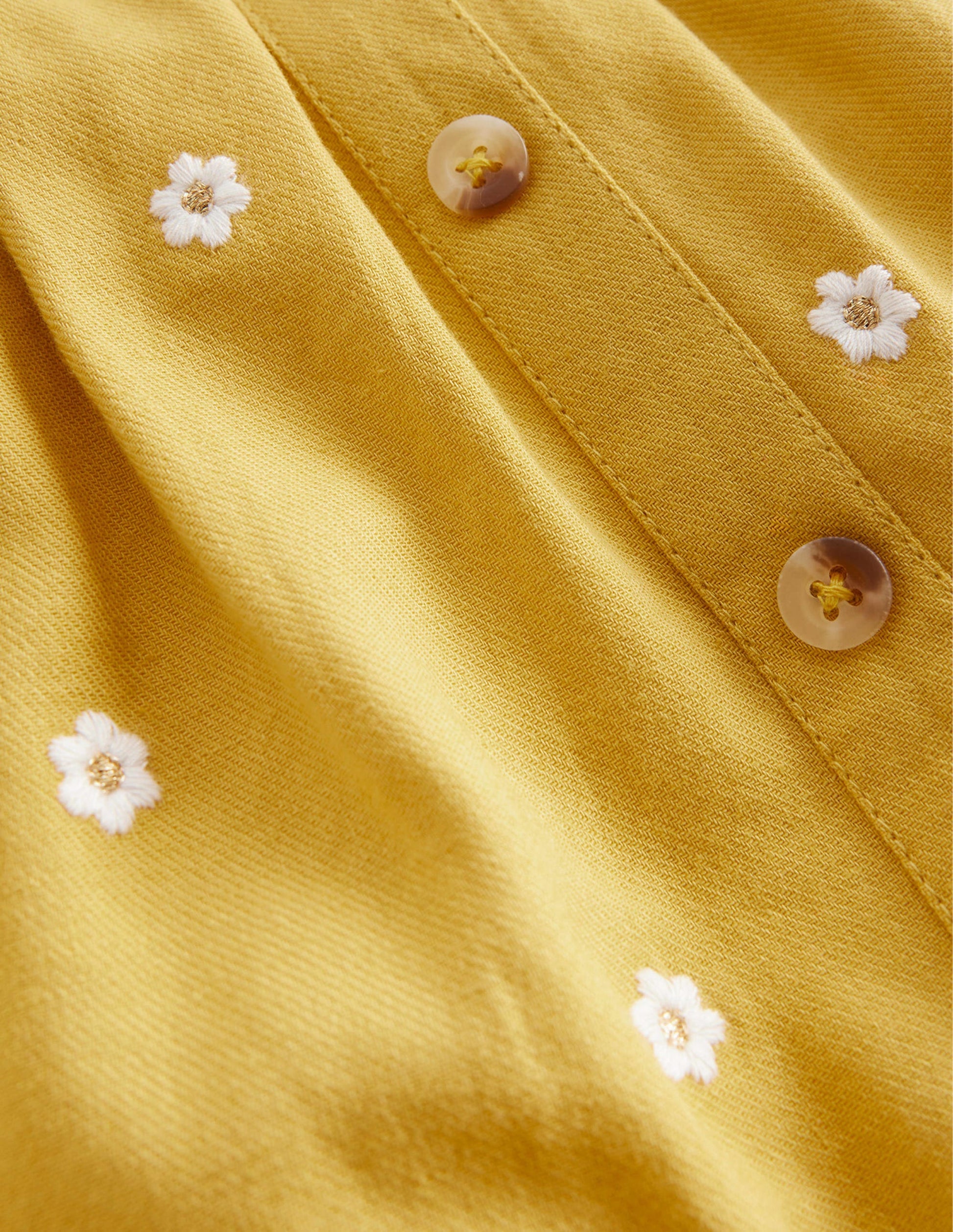 Embroidered Twirly Skirt-Honeycomb Yellow Daisy-3