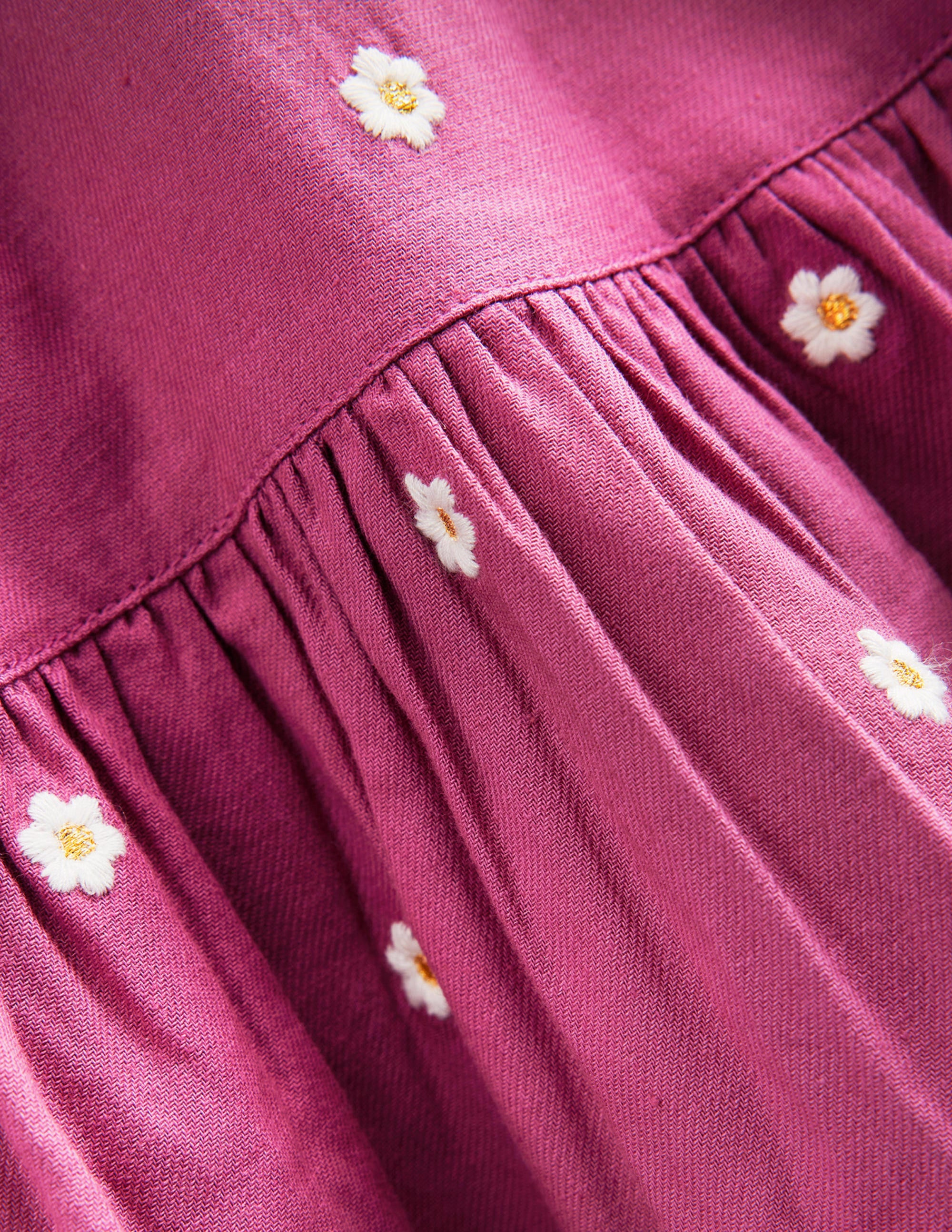 Embroidered twirly Dress-Teacup Pink Daisy - Image 3