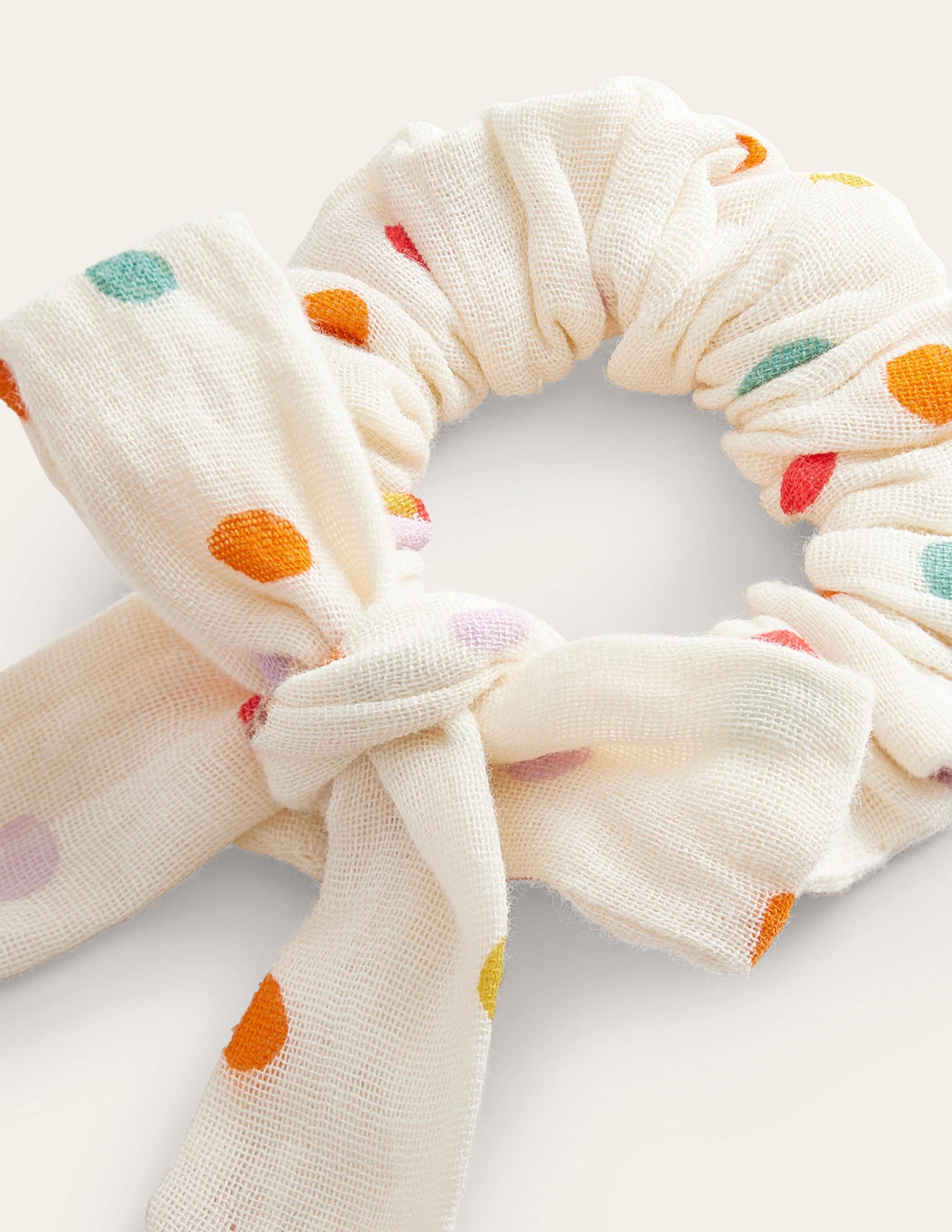 Bow Scrunchie-Ivory Ice cream - Image 2