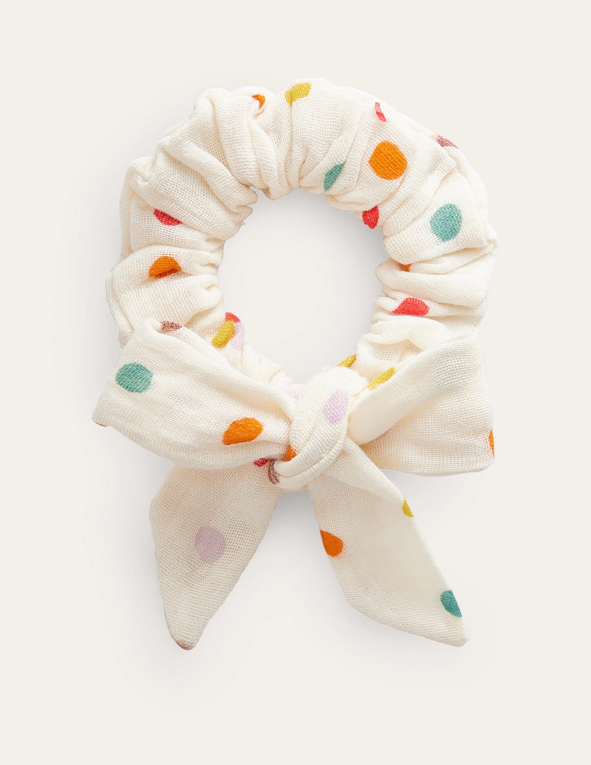 Bow Scrunchie-Ivory Ice cream - Image 1