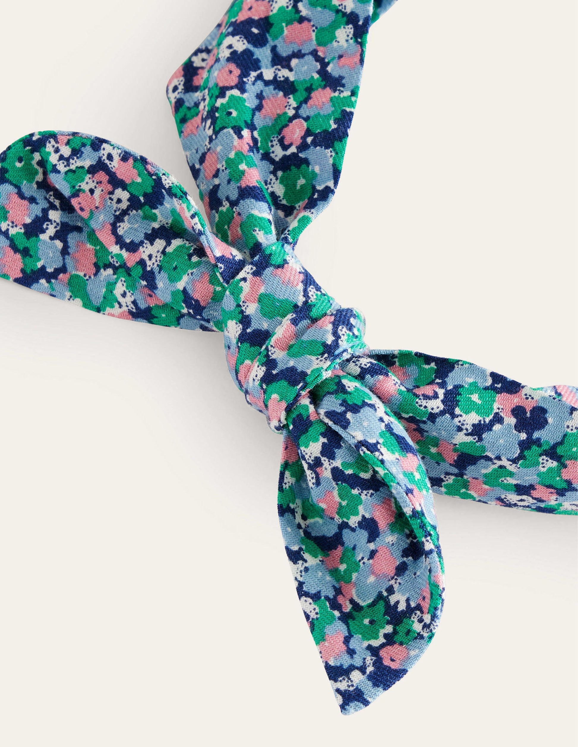 Bow Headband-Blue Ditsy Floral-2