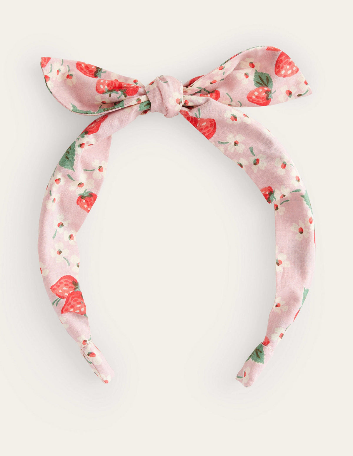 Bow Headband-Pink Strawberries-1