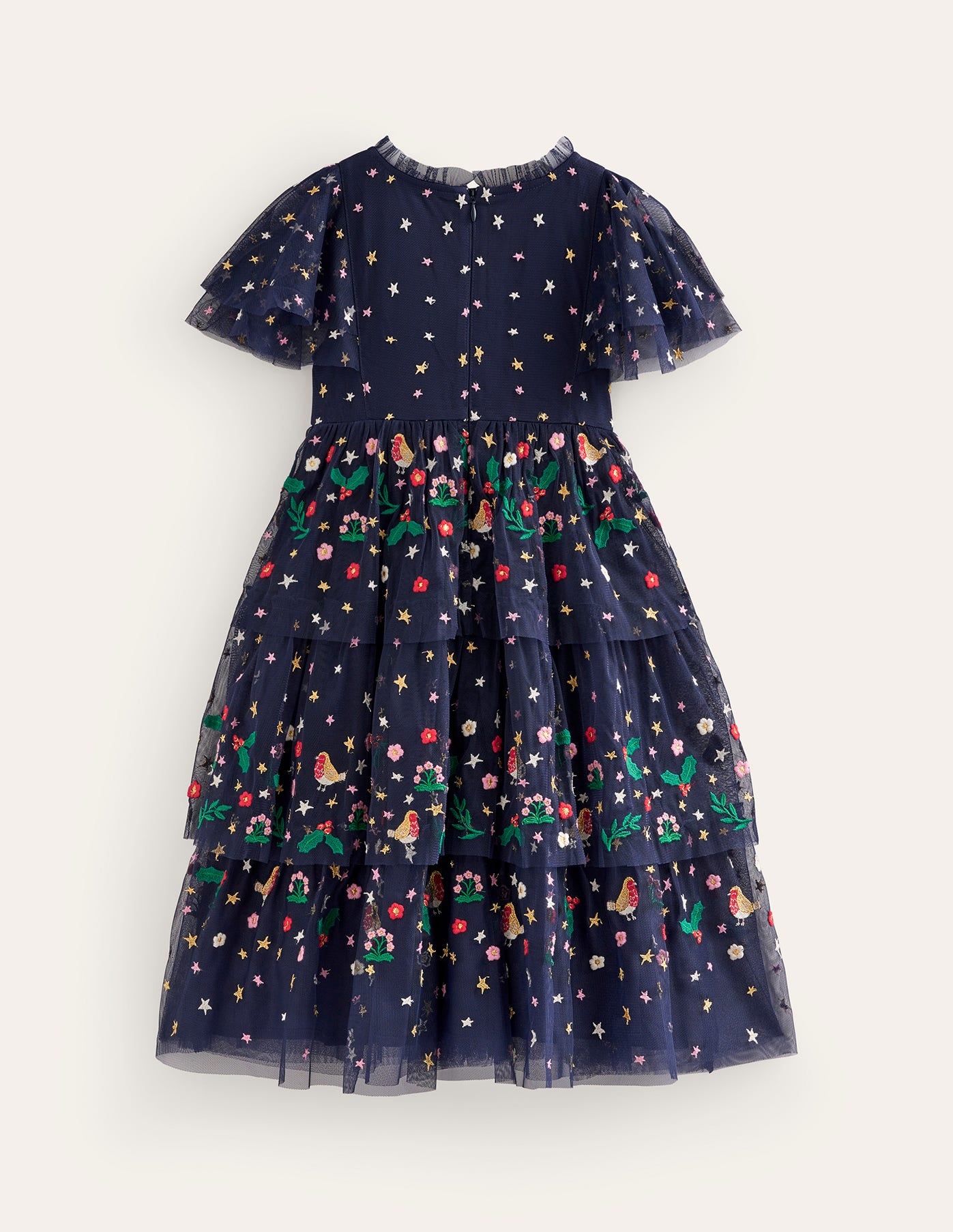 Tulle Embroidered Party Dress-French Navy - Image 2
