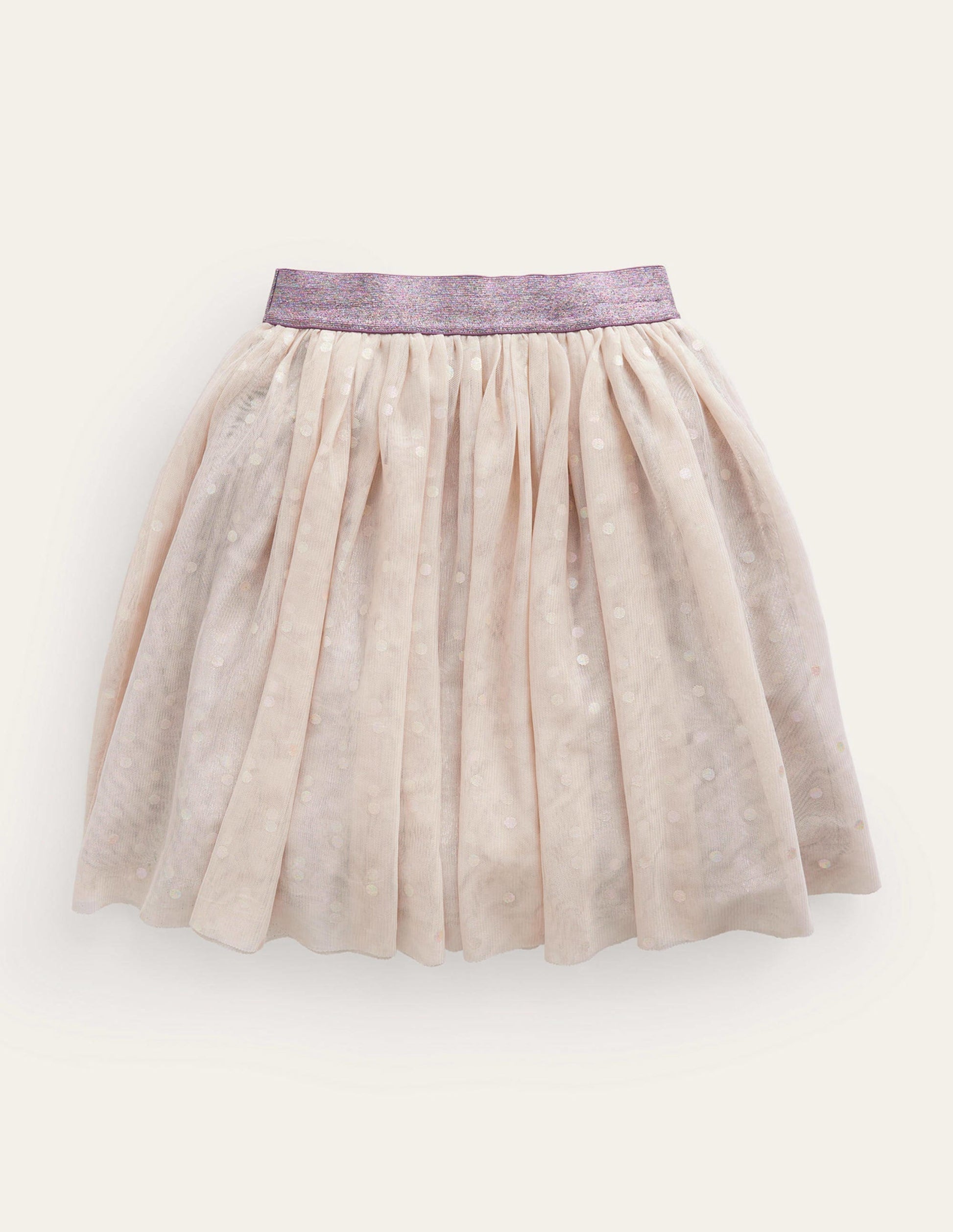 Foil Spot Tulle Midi Skirt-Mountain Heather-2