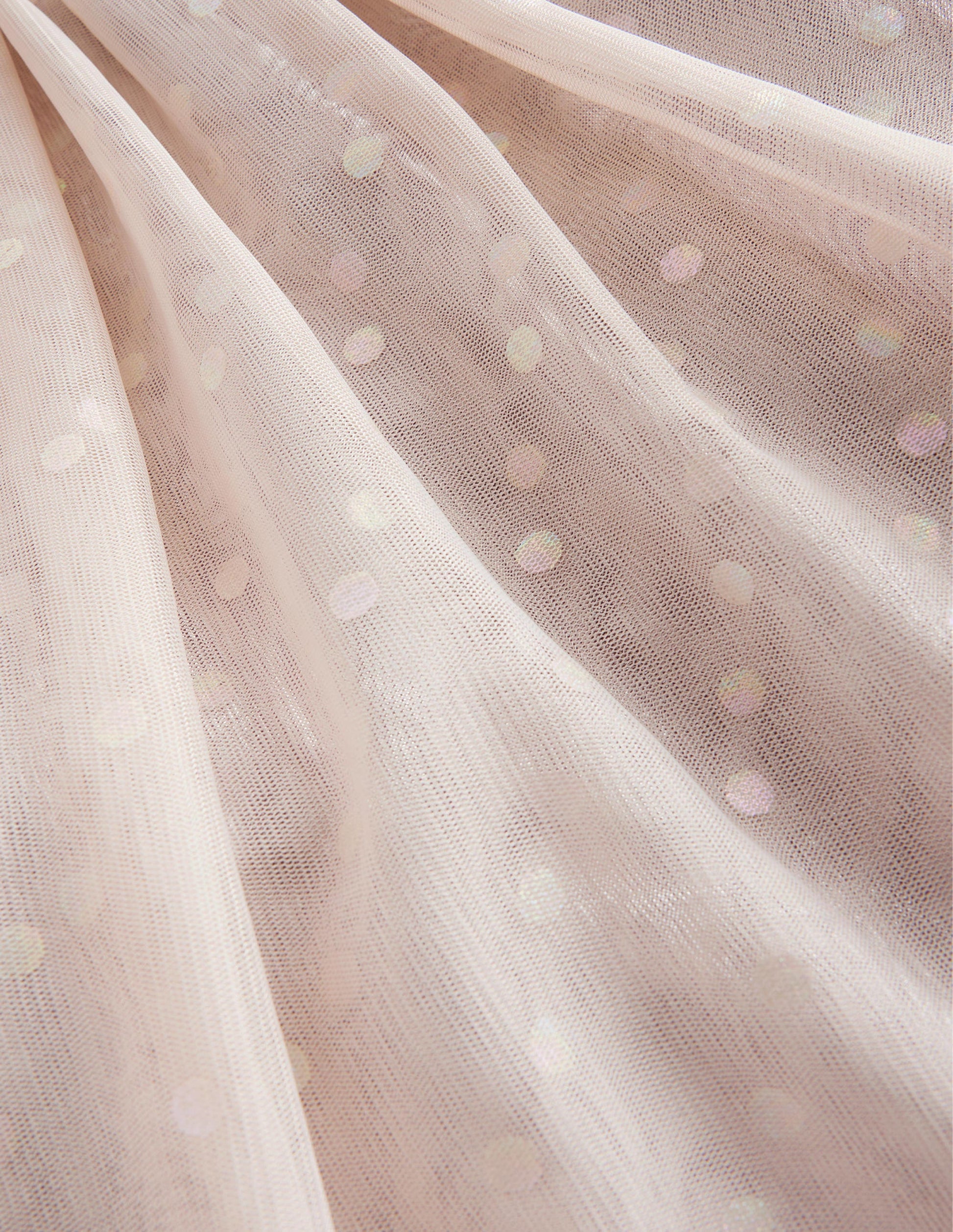 Foil Spot Tulle Midi Skirt-Mountain Heather-3