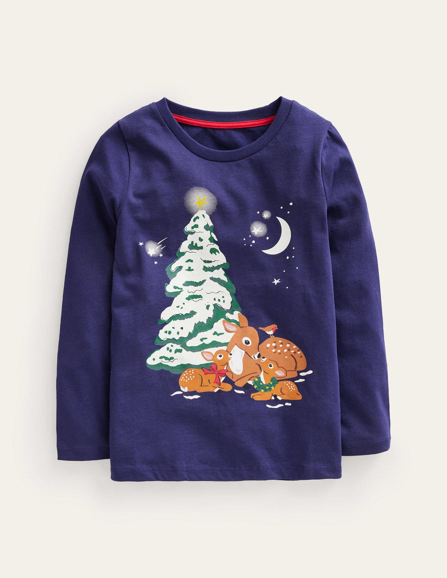 Metallic Logo T-shirt-French Navy Deer