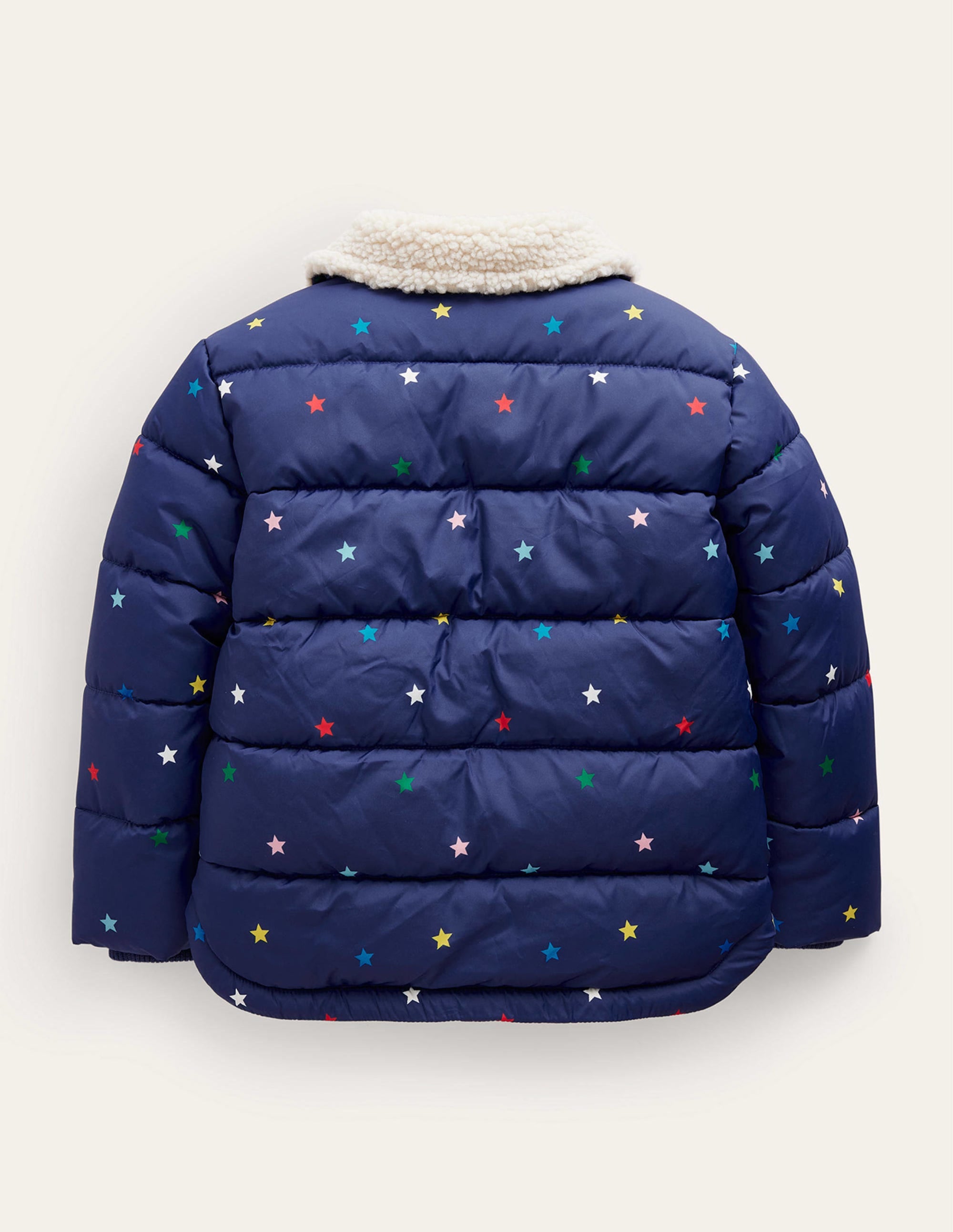 Borg Detail Padded Jacket-Navy / Multi Confetti Star - Image 2