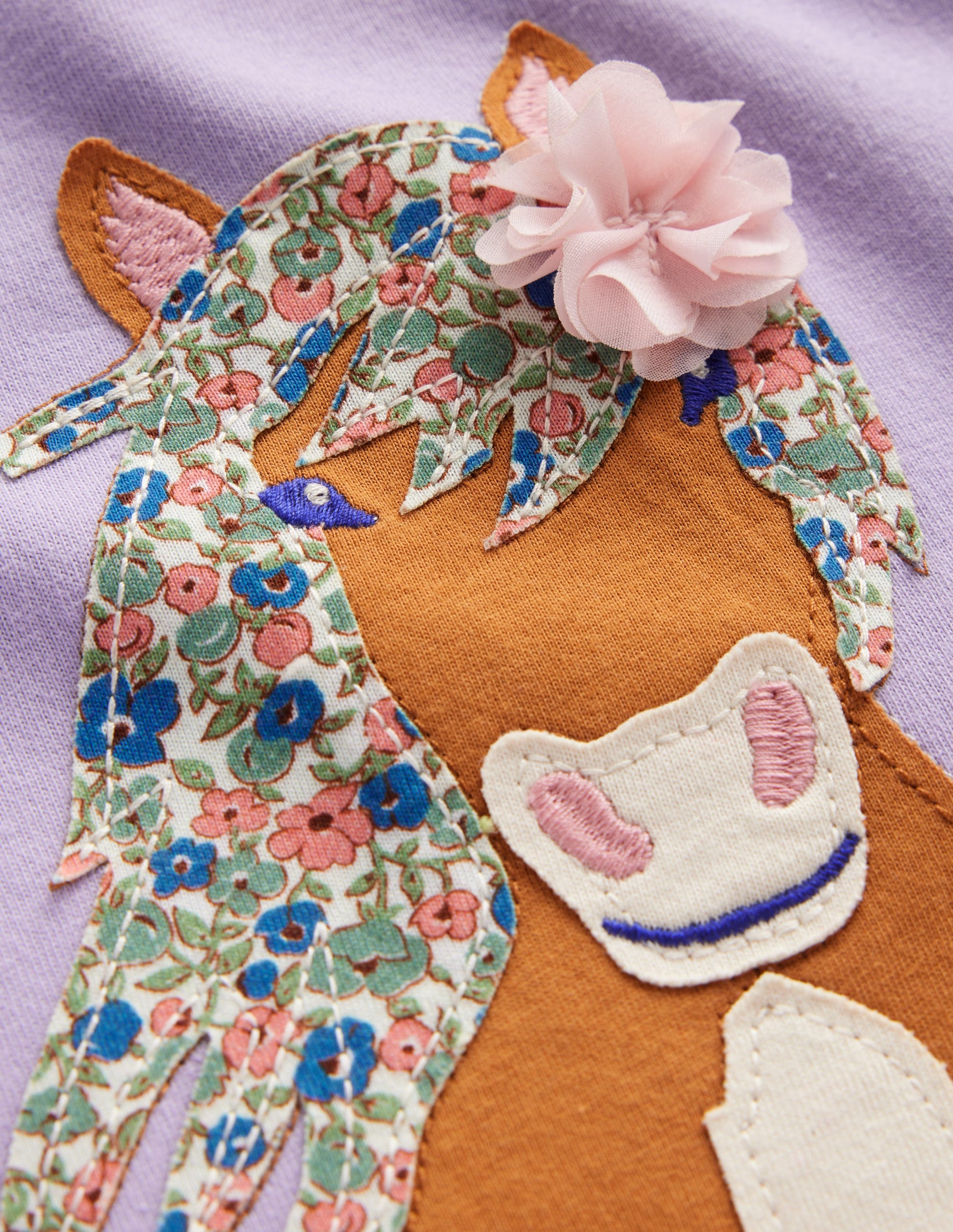 Appliqué Jersey Tunic-Pansy Purple-3