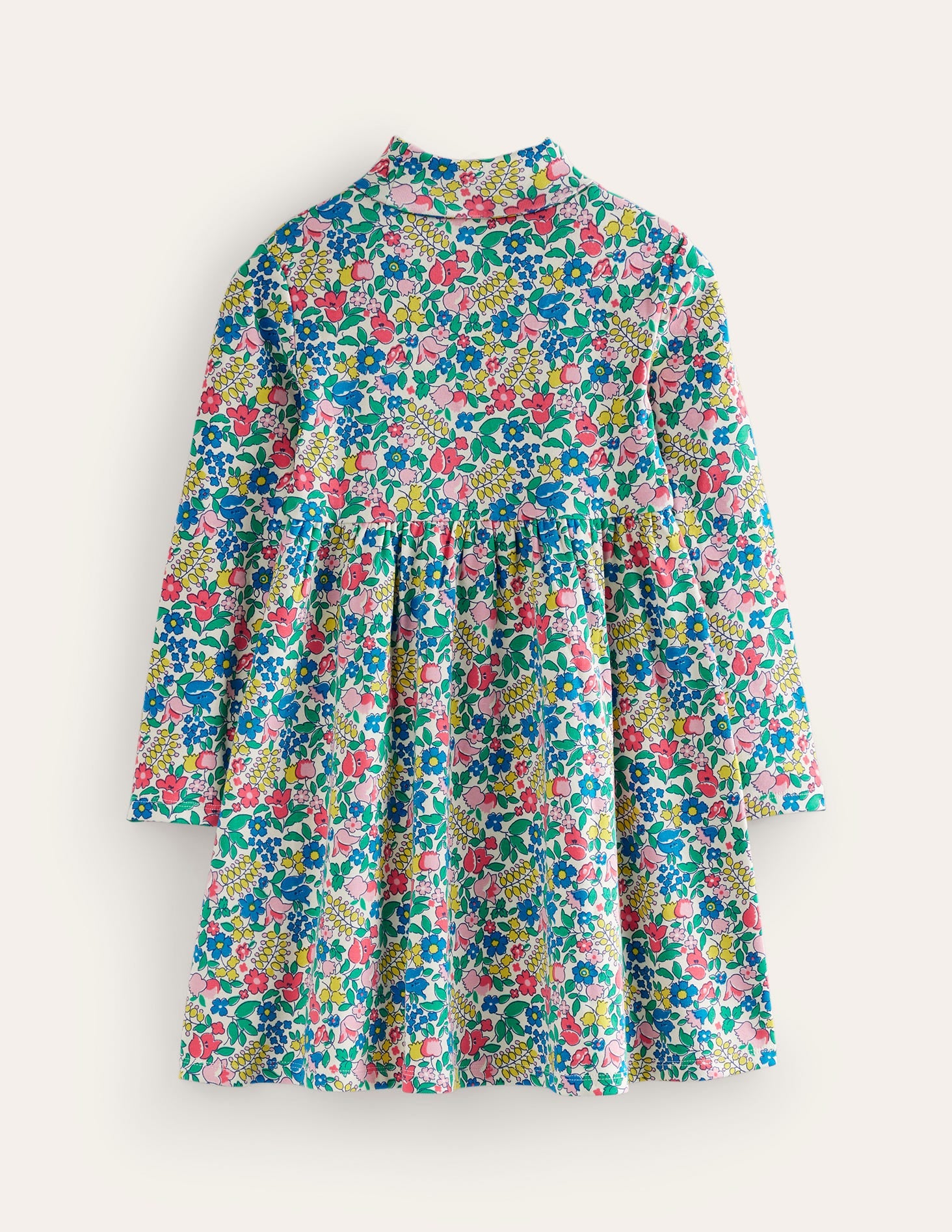 Roll Neck Jersey Dress-Multi Flowerbed-2