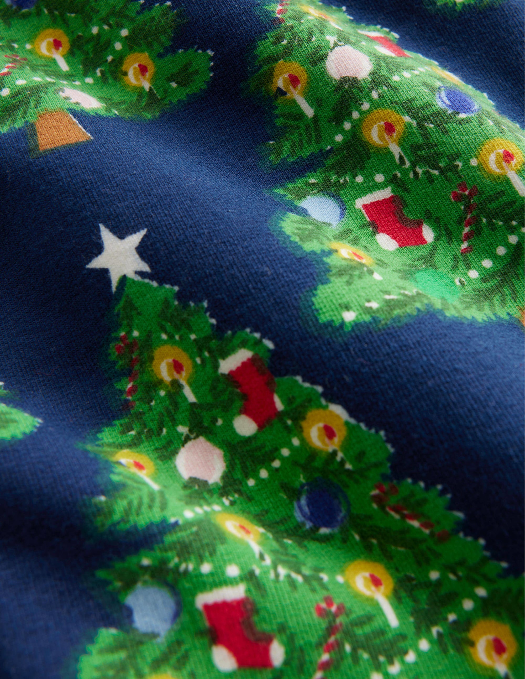 Fun Cosy Leggings-College Navy Christmas Trees - Image 3