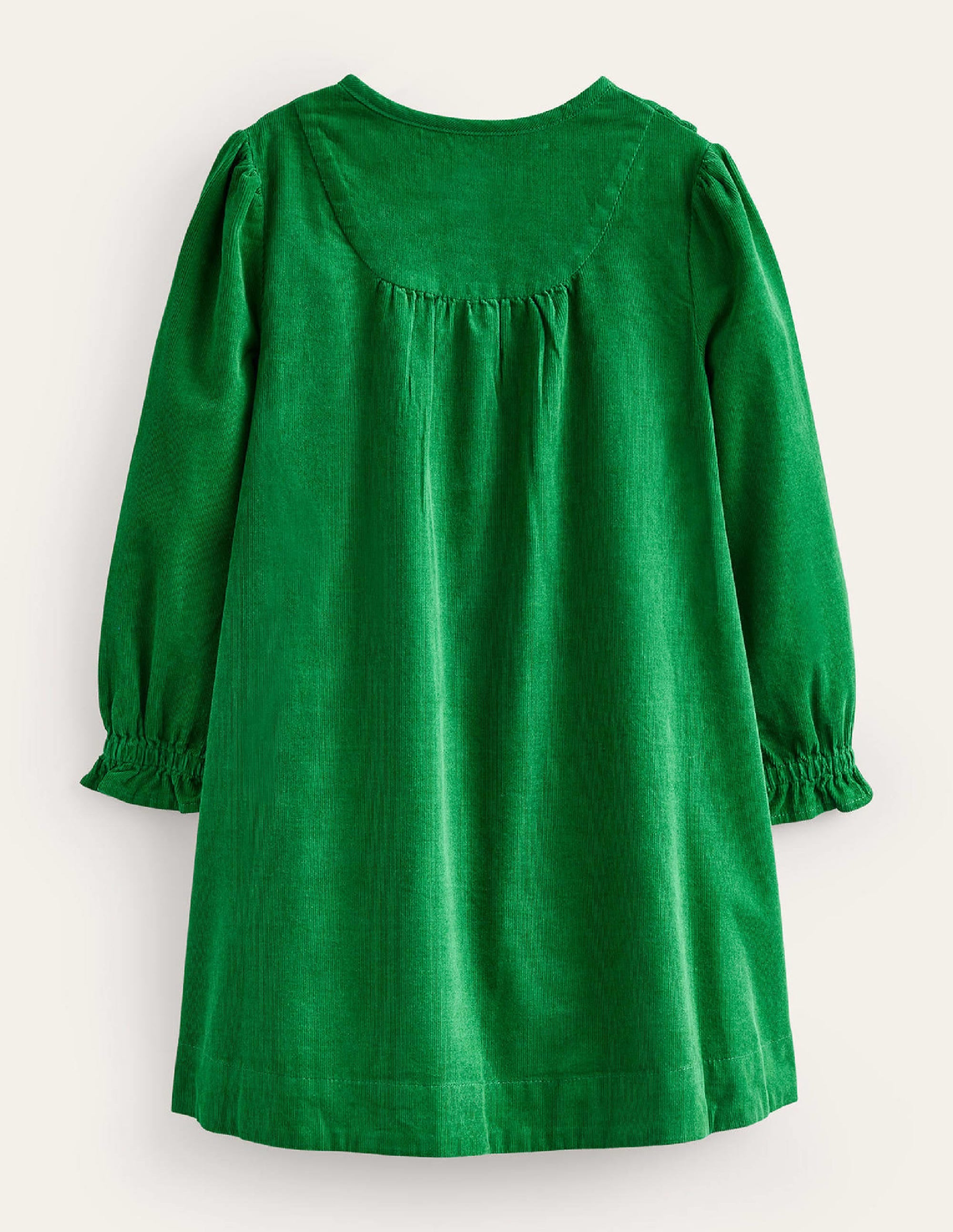 Scallop Cord Dress-Deep Green - Image 2