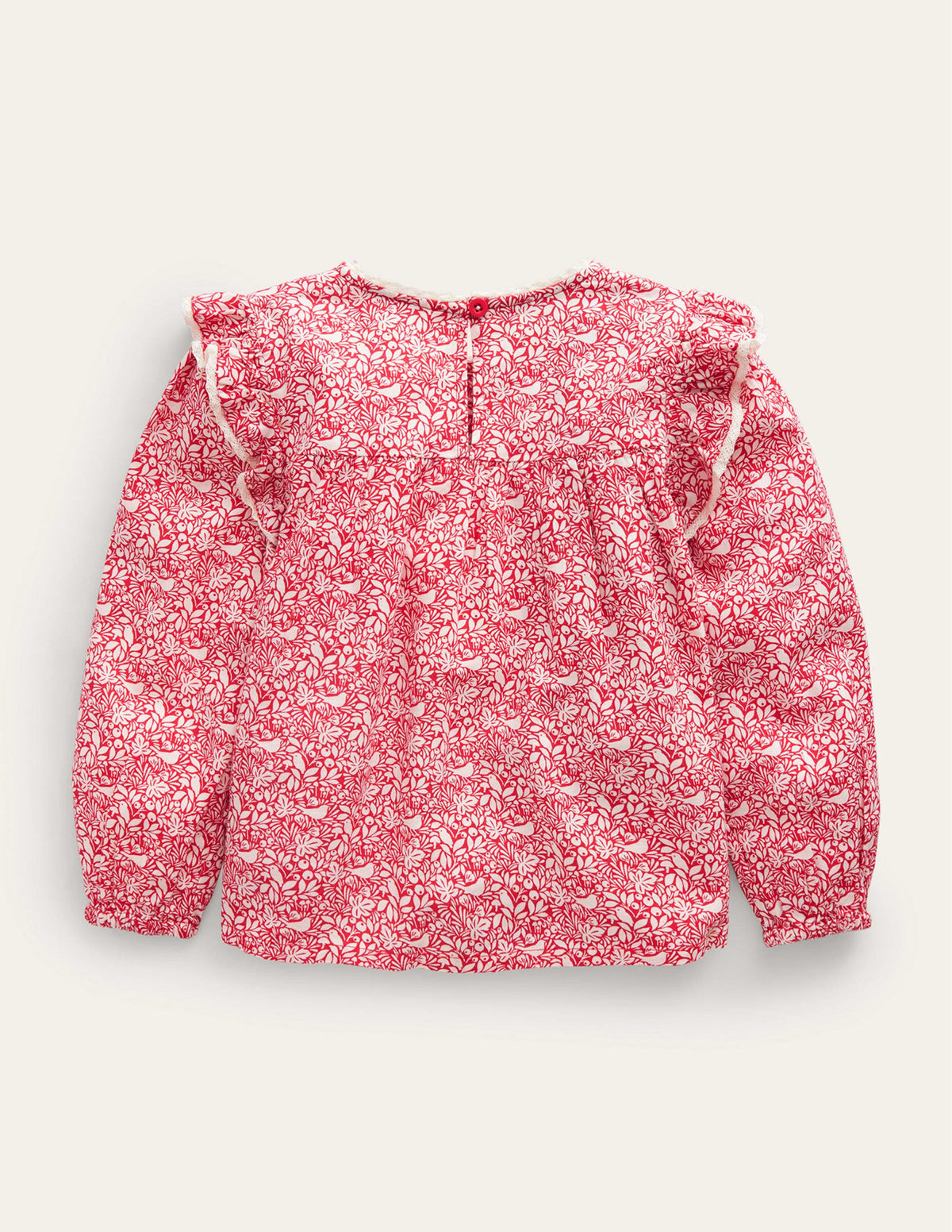 Smocked Ruffle Blouse-Rockability Red Robins-2