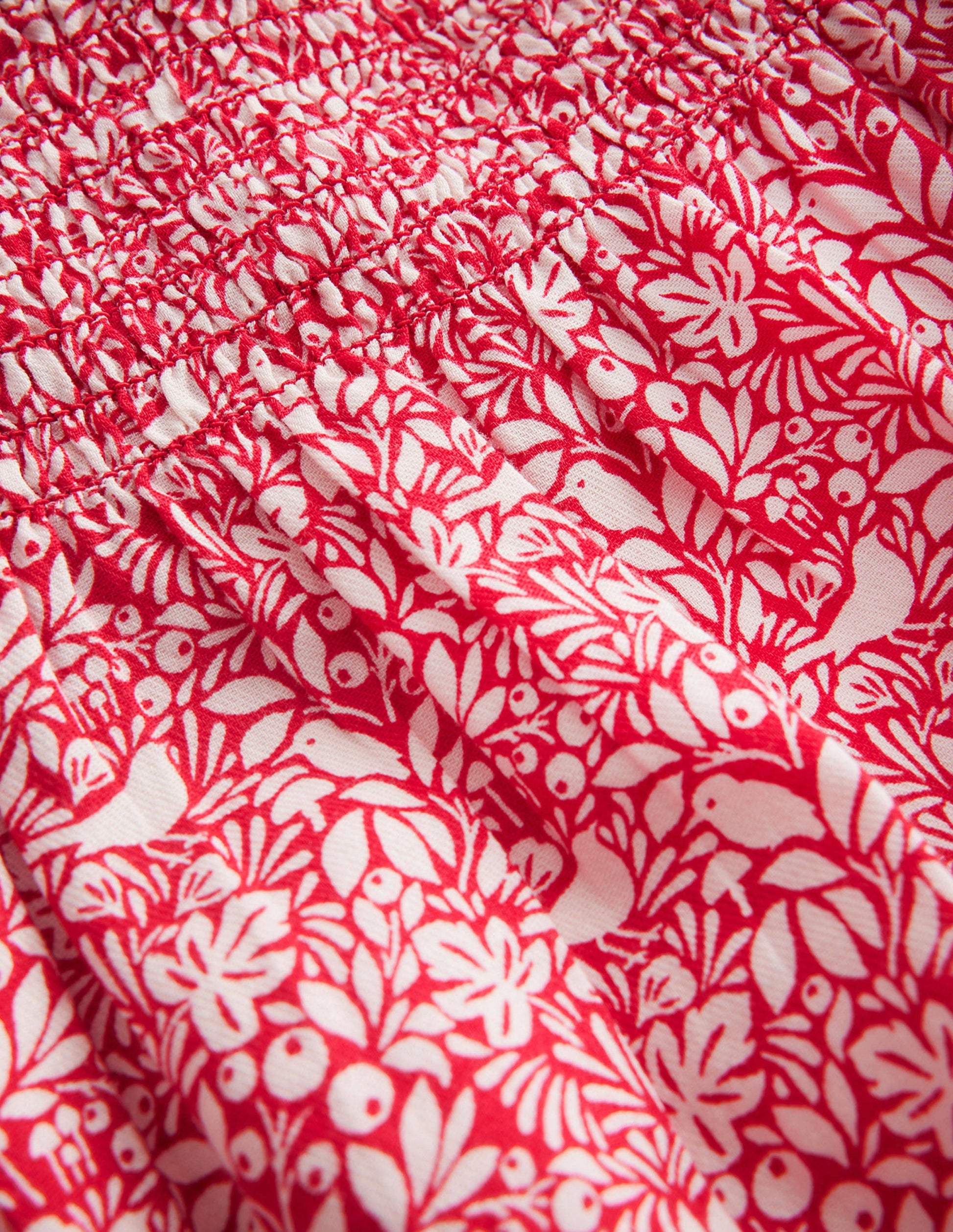 Smocked Ruffle Blouse-Rockability Red Robins-3