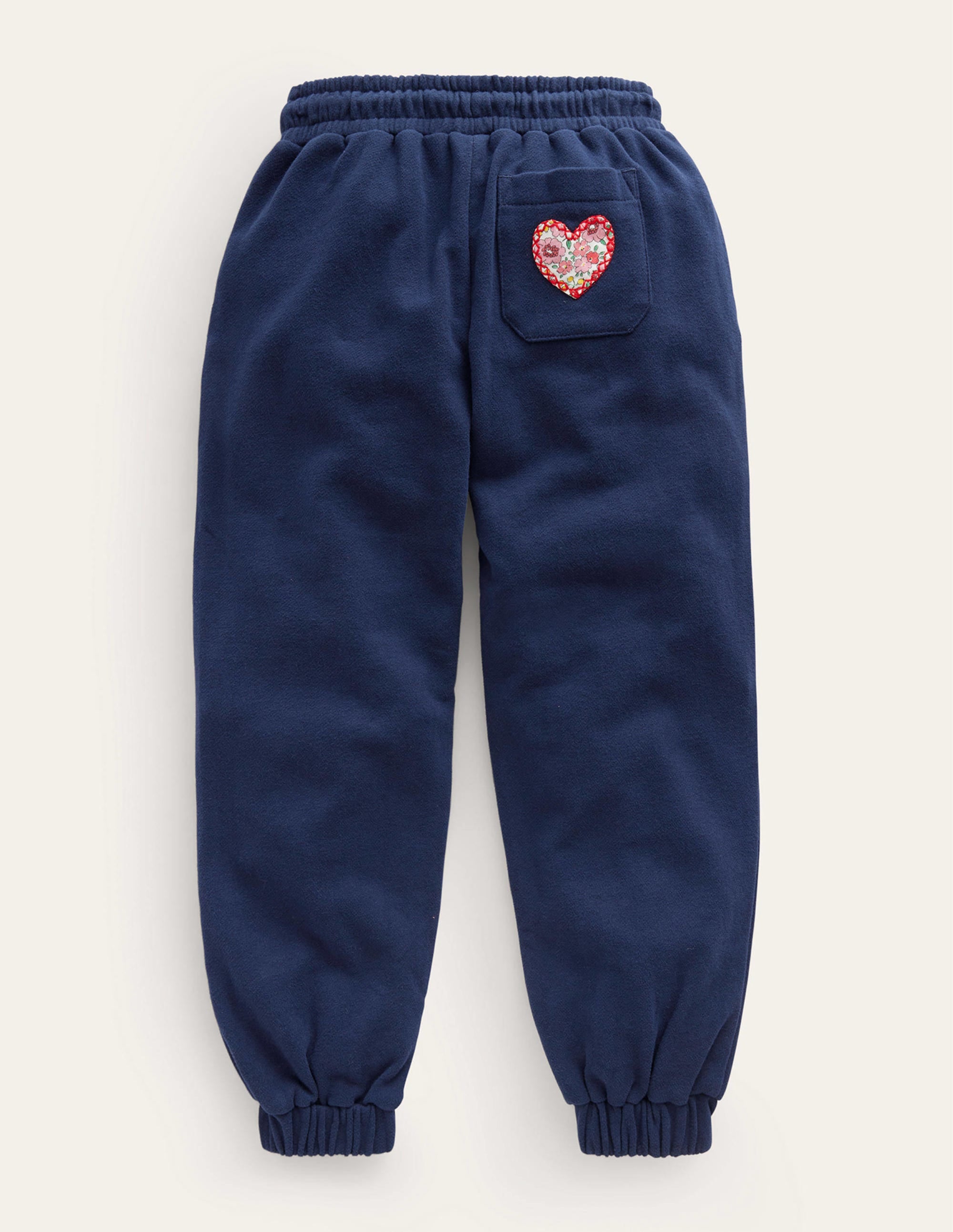 Appliqué Joggers-French Navy Hearts - Image 2
