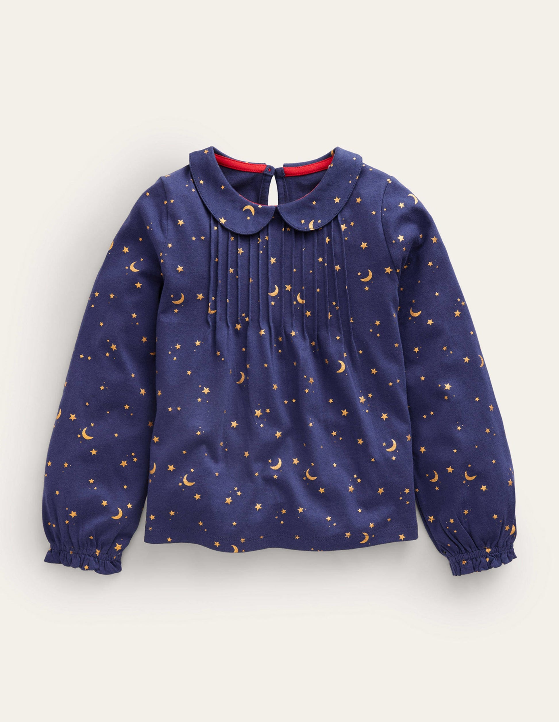 Collared Jersey Top-College Navy Twinkly Star-1