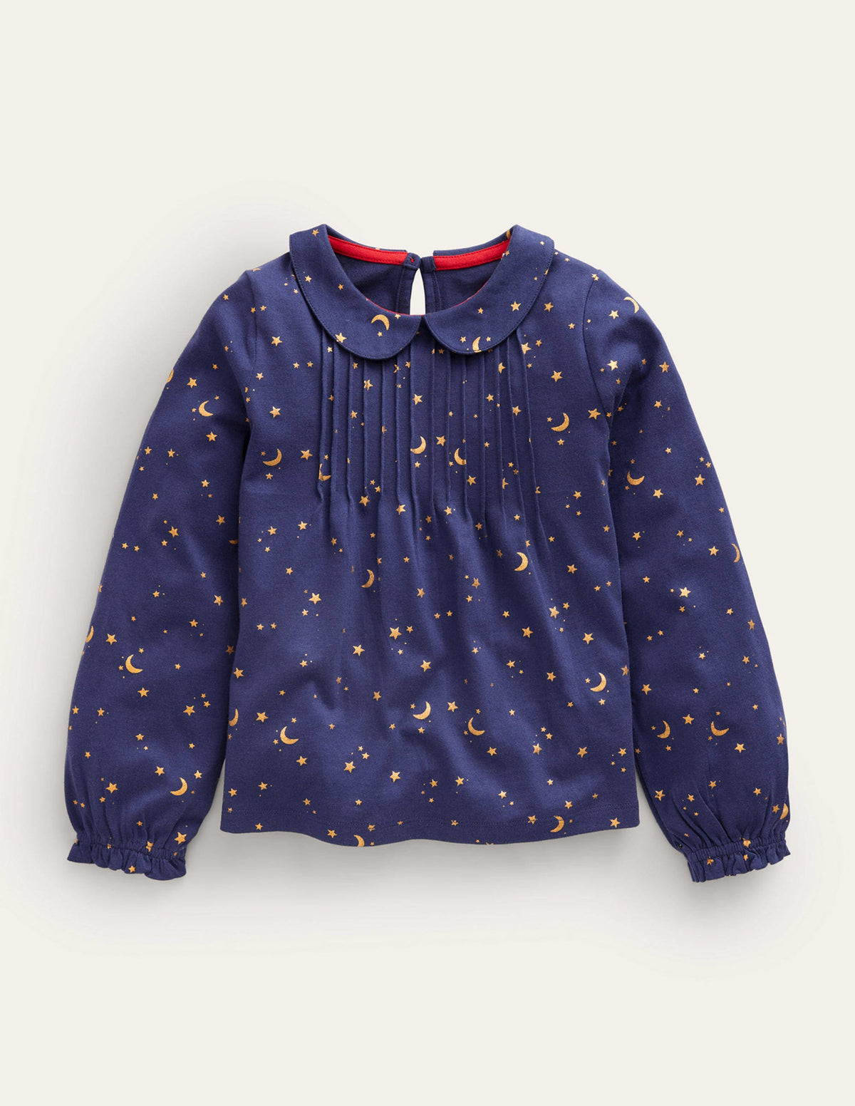 Collared Jersey Top-College Navy Twinkly Star - Image 1