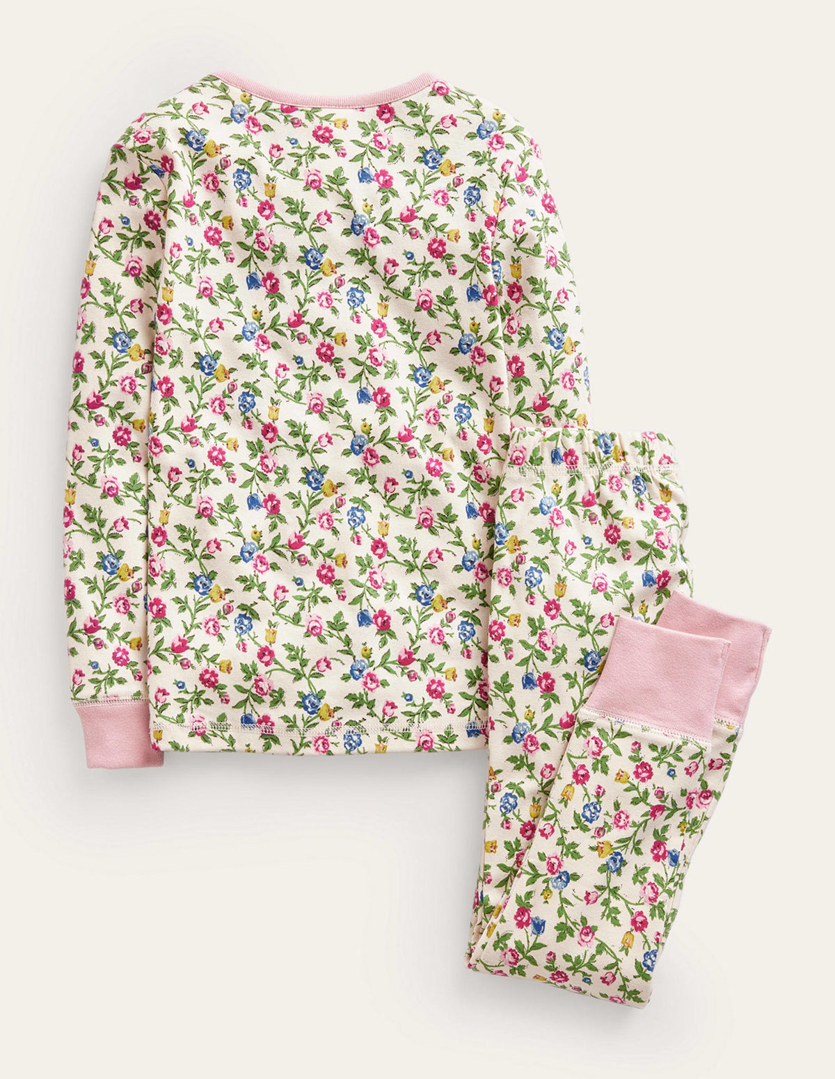 Snug Henley Pyjamas-Ivory Rambling Rose - Image 2