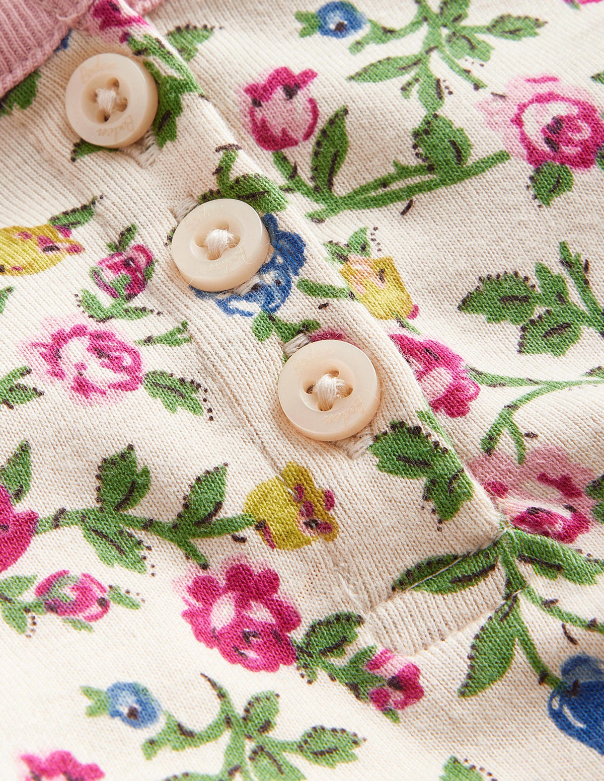 Snug Henley Pyjamas-Ivory Rambling Rose - Image 3
