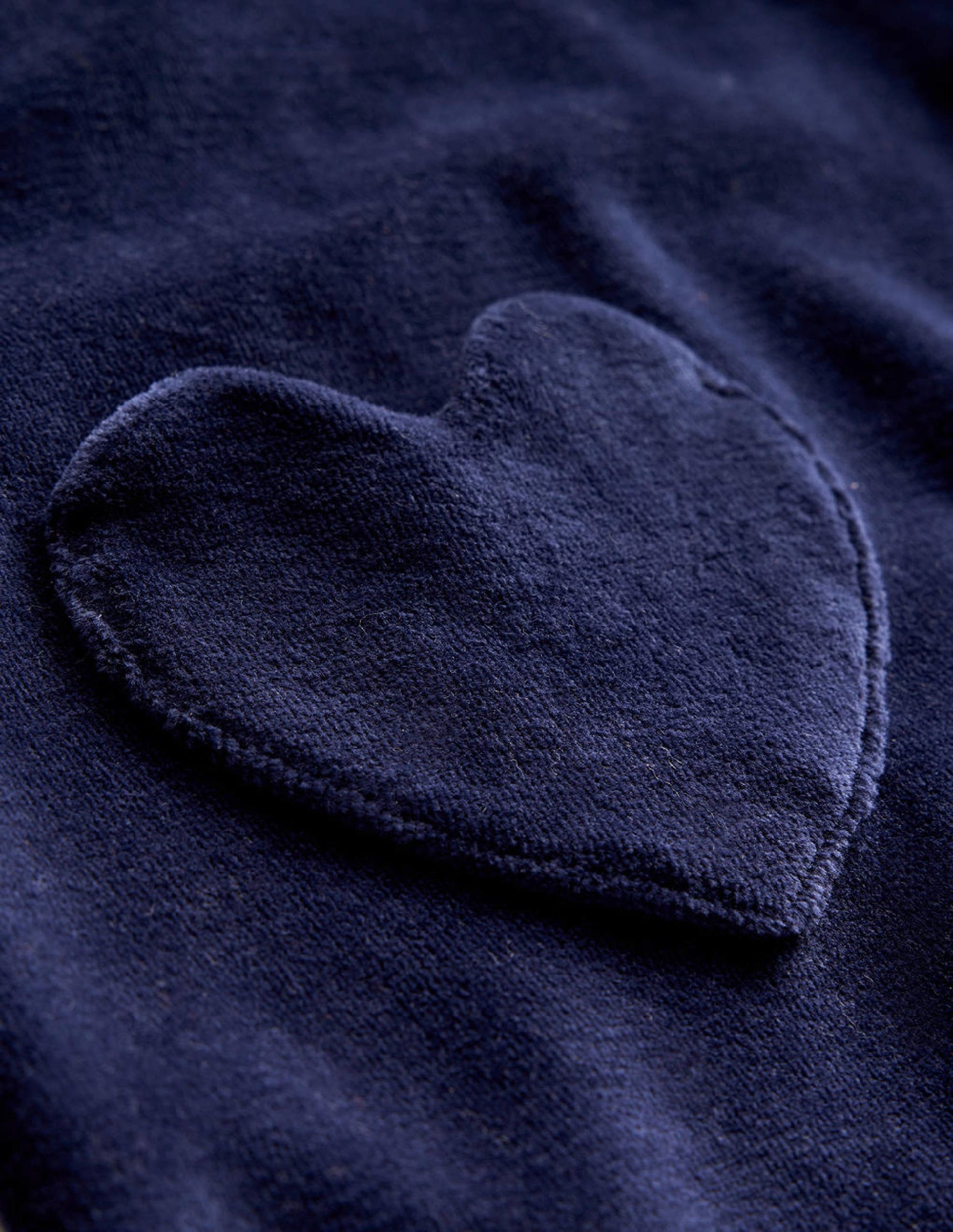 Velour Heart Pocket Tunic-College Navy-3