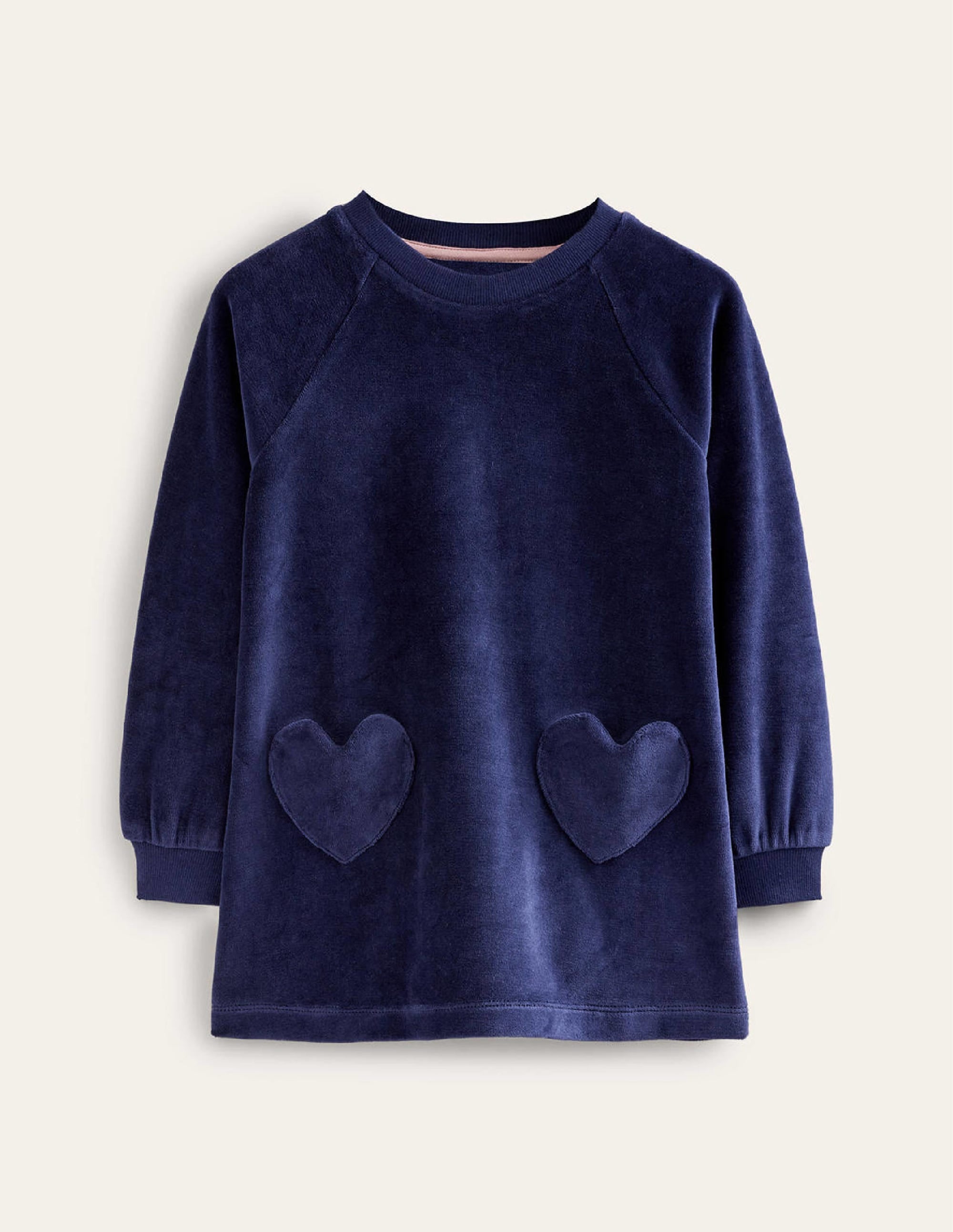 Velour Heart Pocket Tunic-College Navy - Image 1