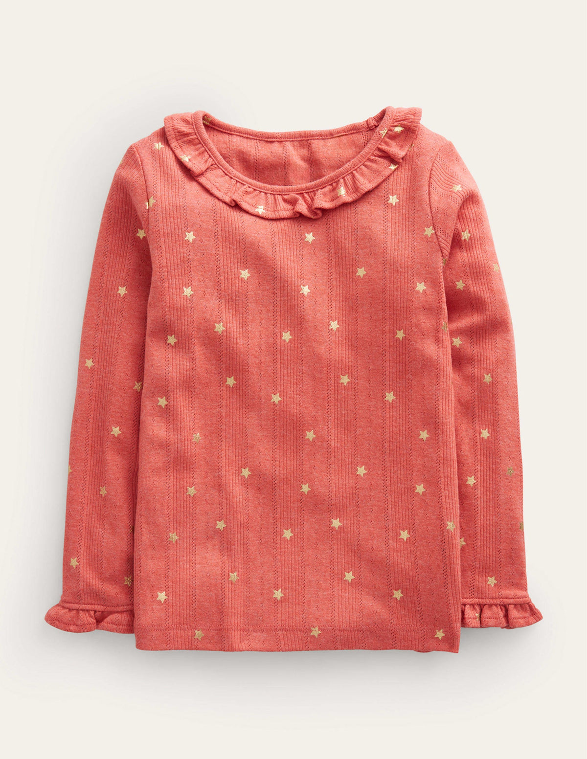 Ruffle Sparkle Pointelle-Peppadew Gold Star - Image 1