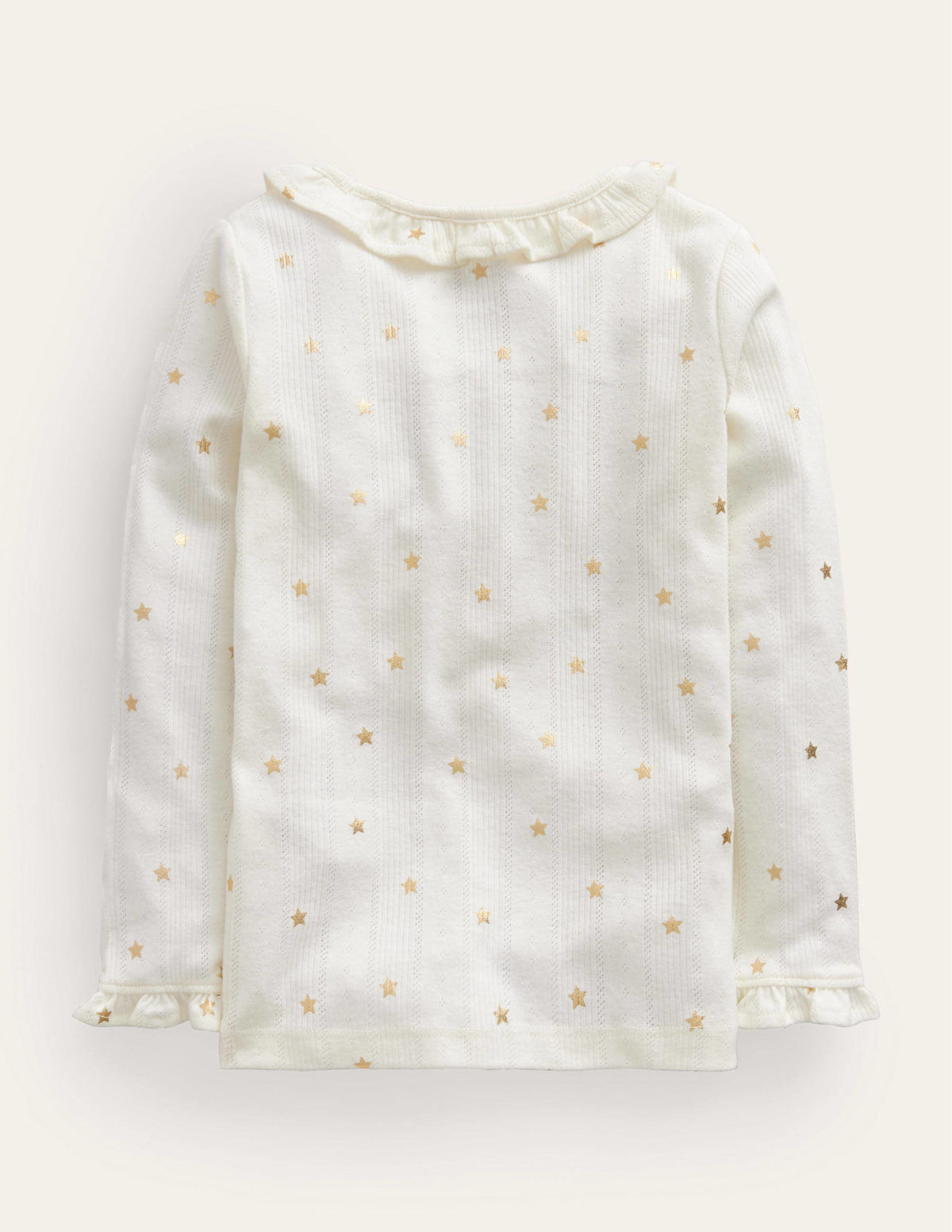 Ruffle Sparkle Pointelle-Ivory Gold Star - Image 2