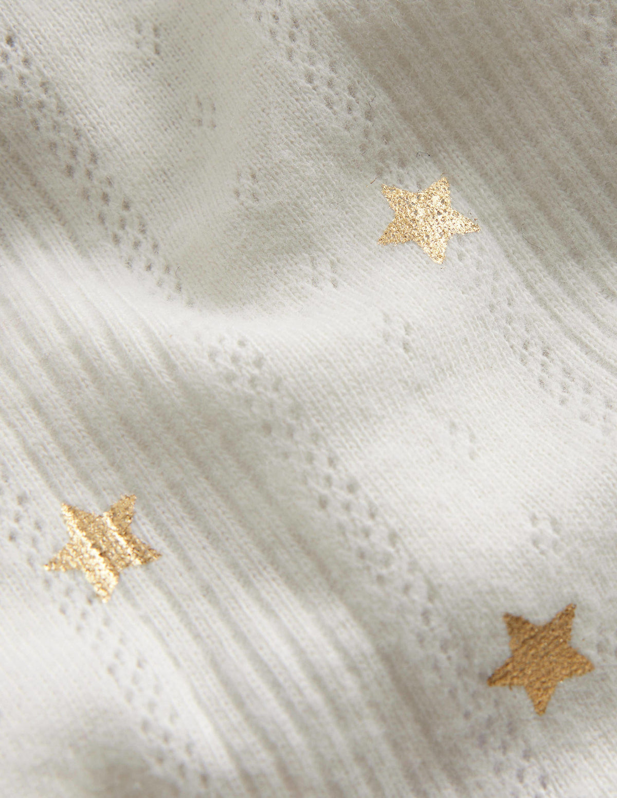 Ruffle Sparkle Pointelle-Ivory Gold Star - Image 3
