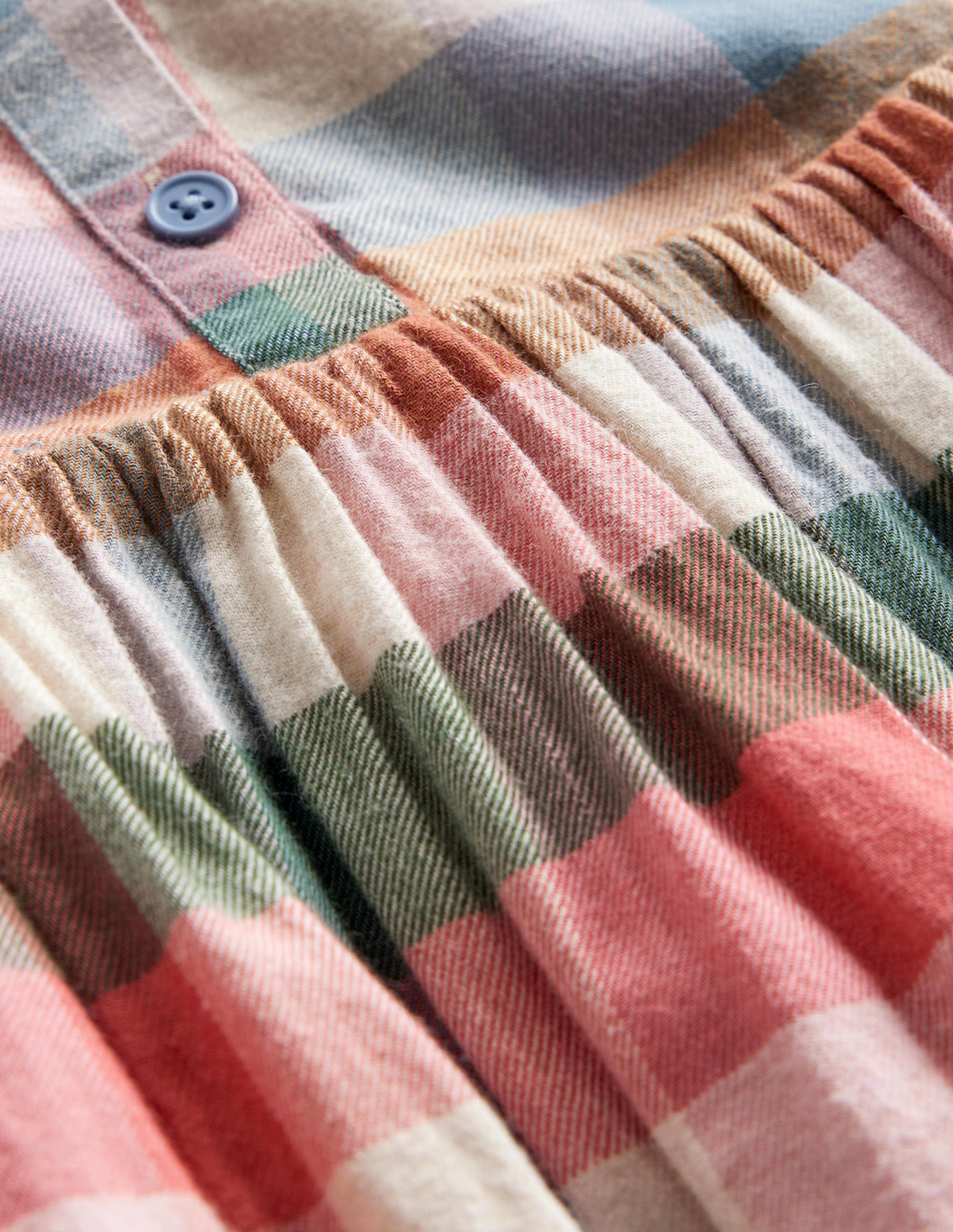 Drop Waist Shirt Dress-Pink / Green Multi Gingham - Image 3