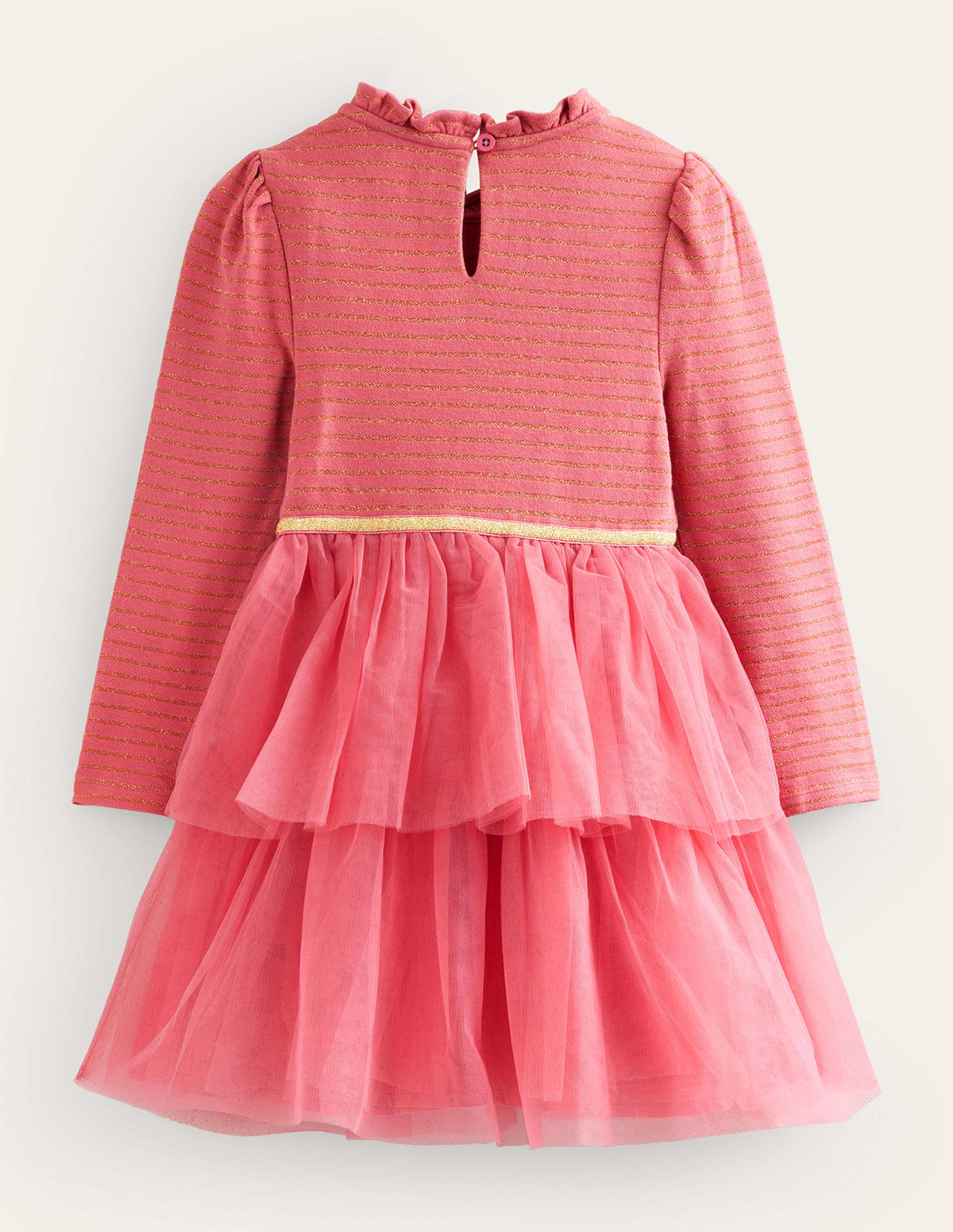 Jersey Tulle Mix Dress-Blush Pink-2