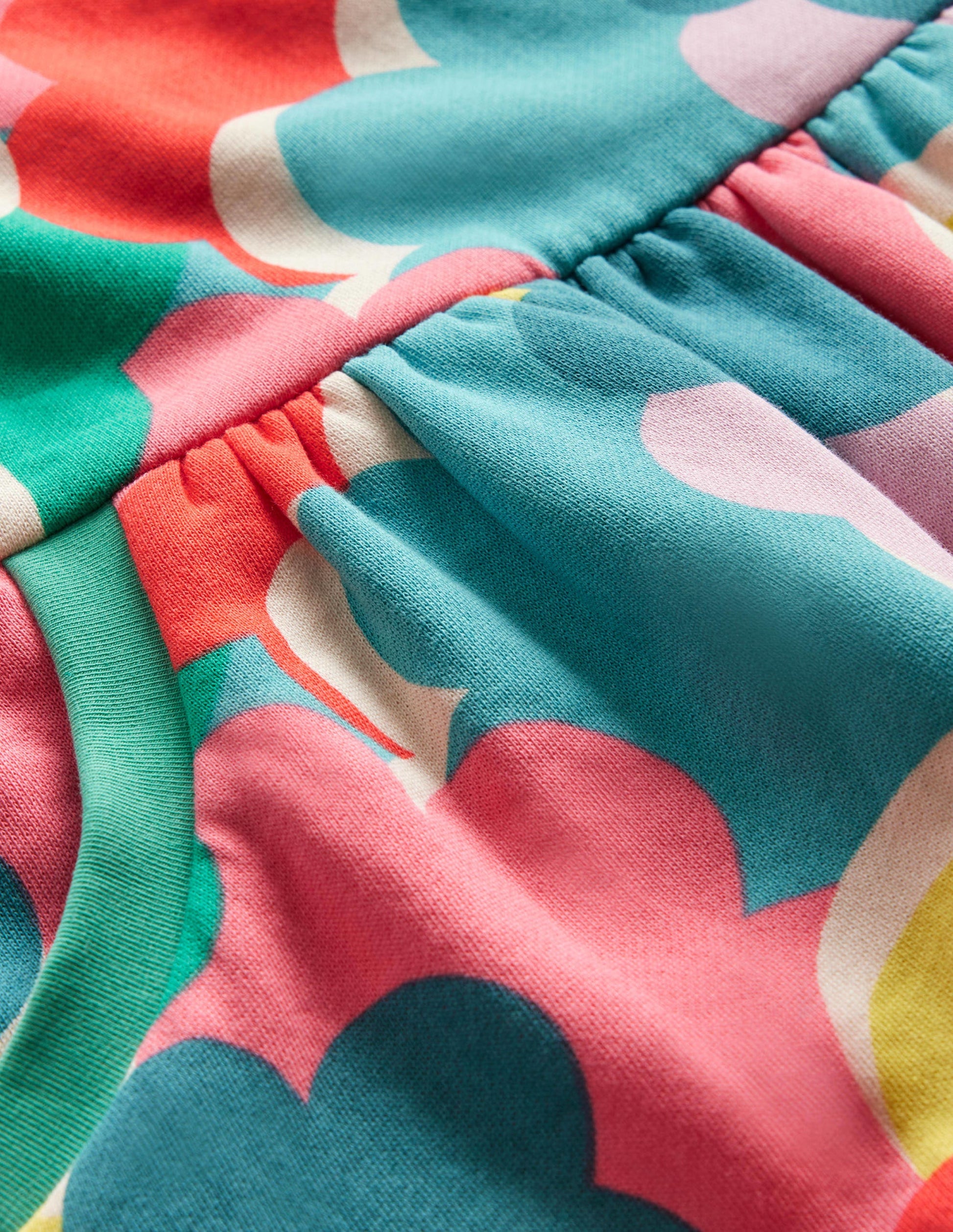 Cosy Printed Sweatshirt Dress-Multi Rainbow Clouds-3
