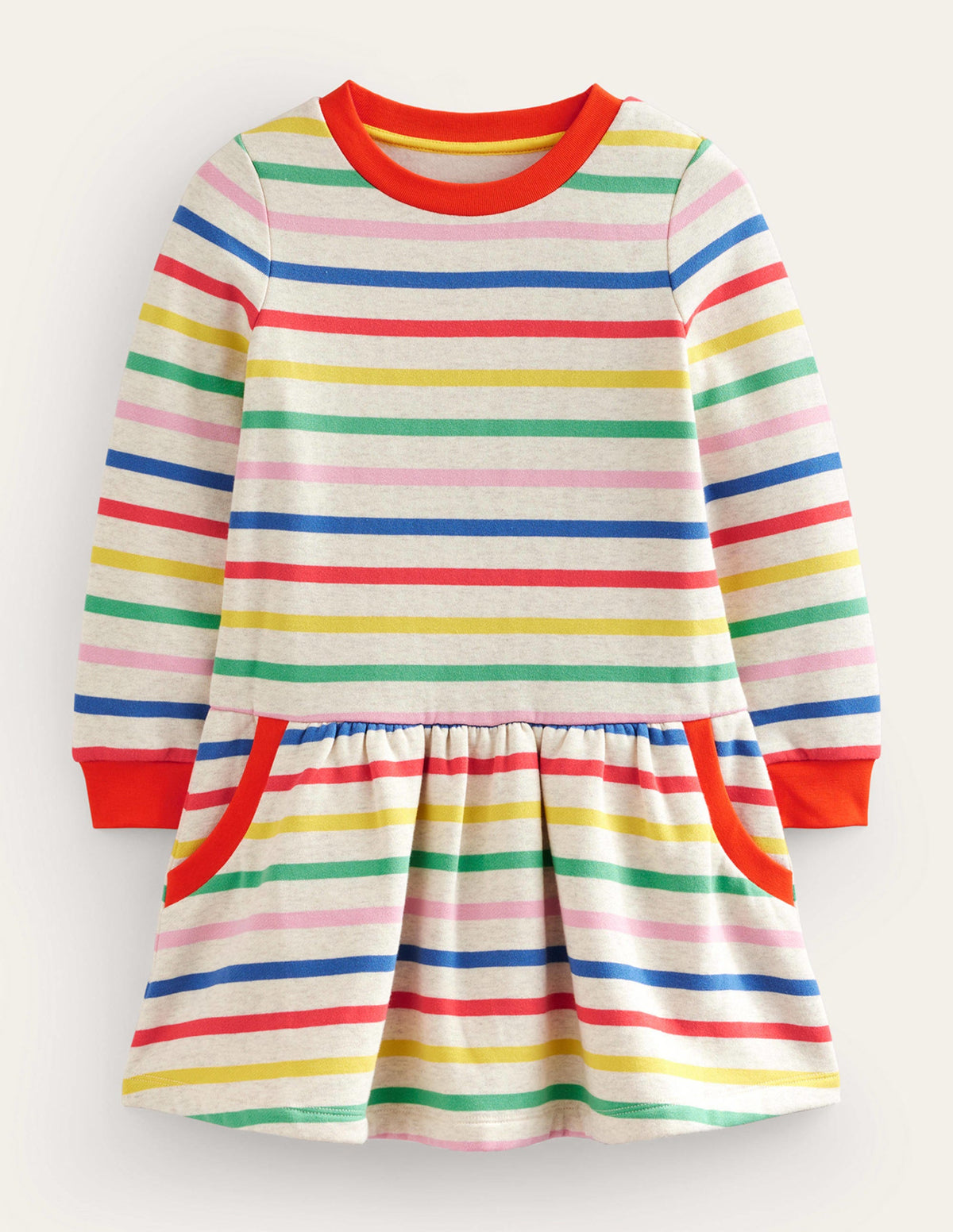 Cosy Printed Sweatshirt Dress-Multi Stripe - Image 1