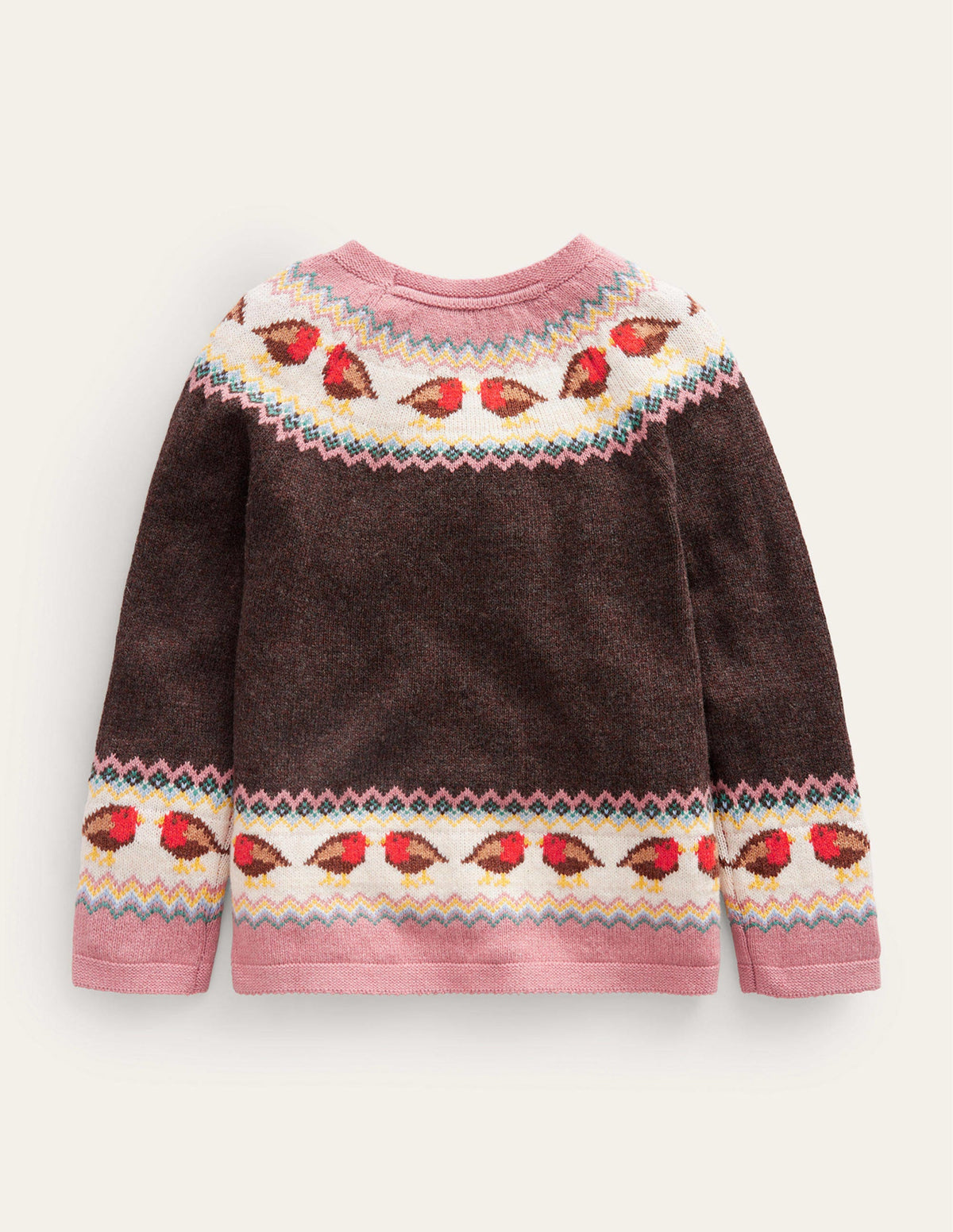 Swing Fair Isle Jumper-Charcoal Grey Robins - Image 2