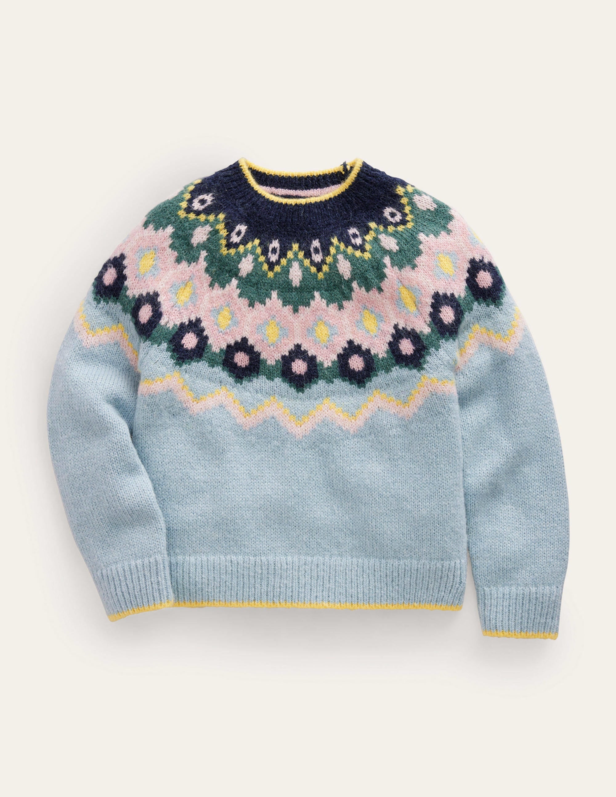 Cosy Fair Isle Jumper-Dusk Blue - Image 1