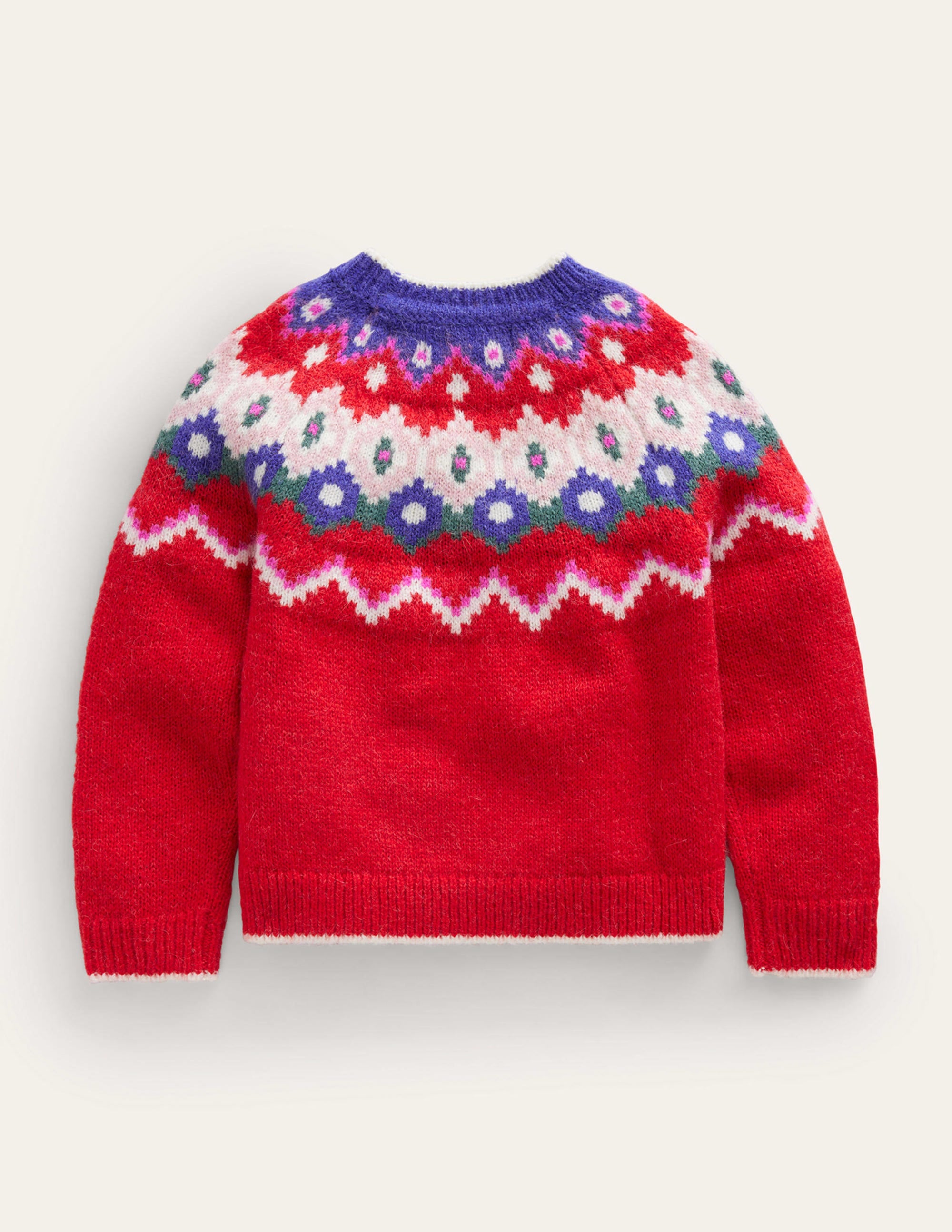 Cosy Fair Isle Jumper-Jam Red - Image 2