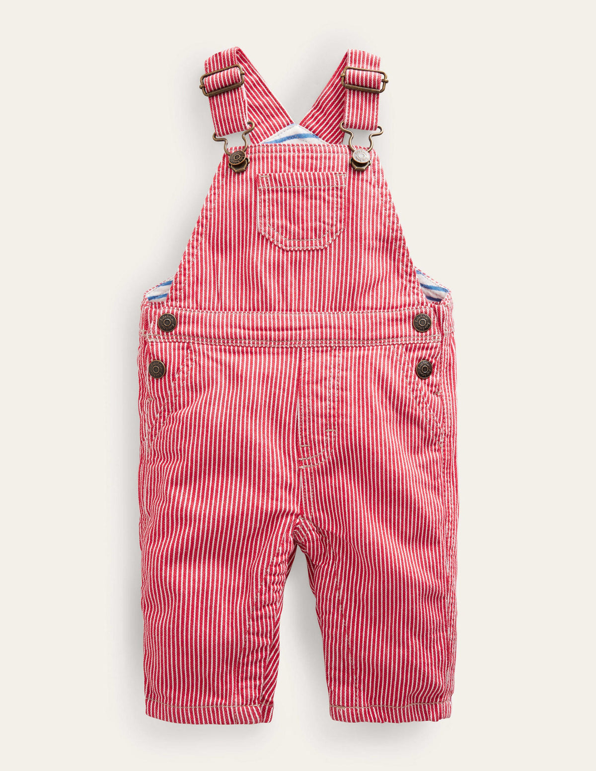 Patch Pocket Dungarees-Rockabilly Red Ticking - Image 1