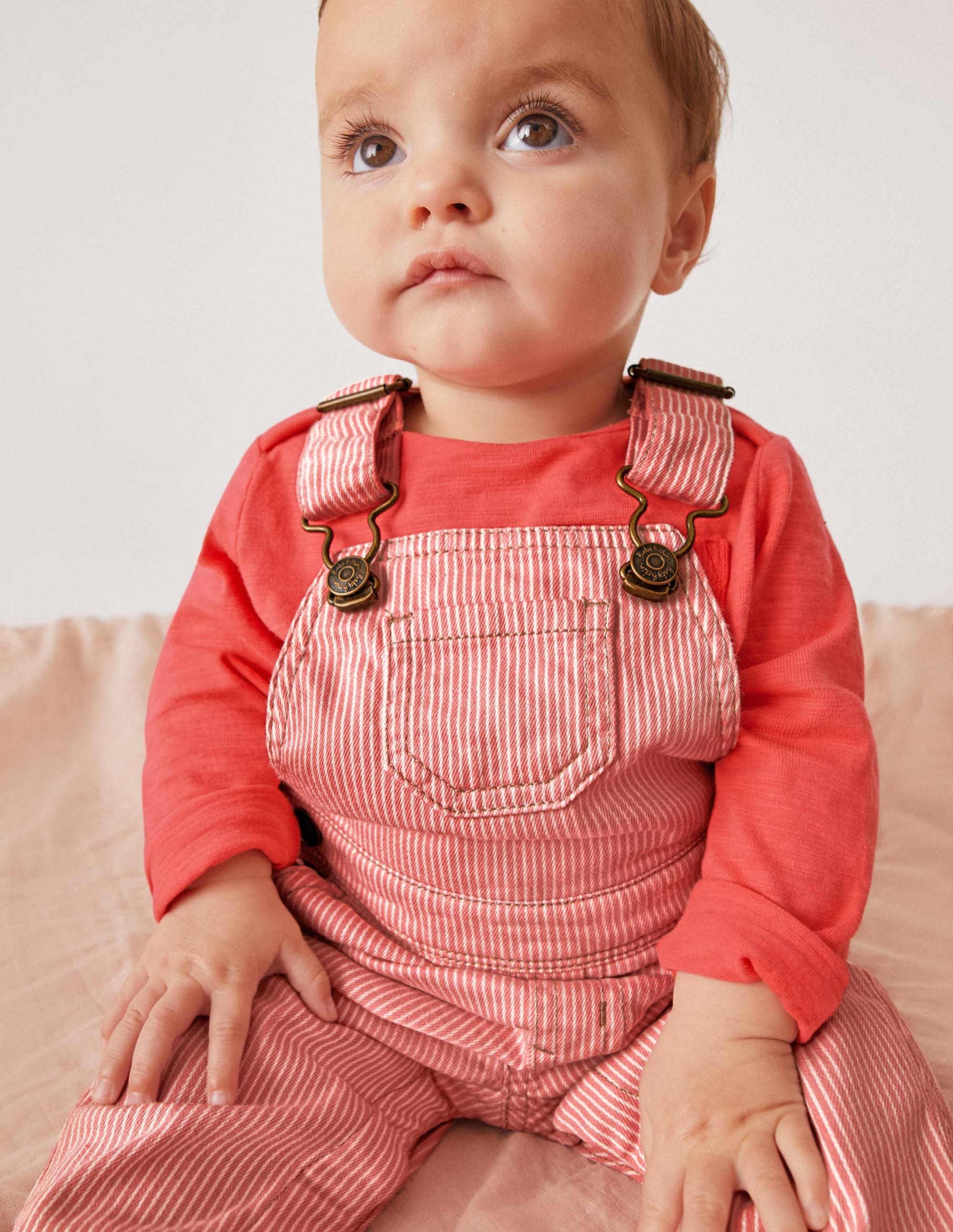 Patch Pocket Dungarees-Boto Pink Ticking - Image 4