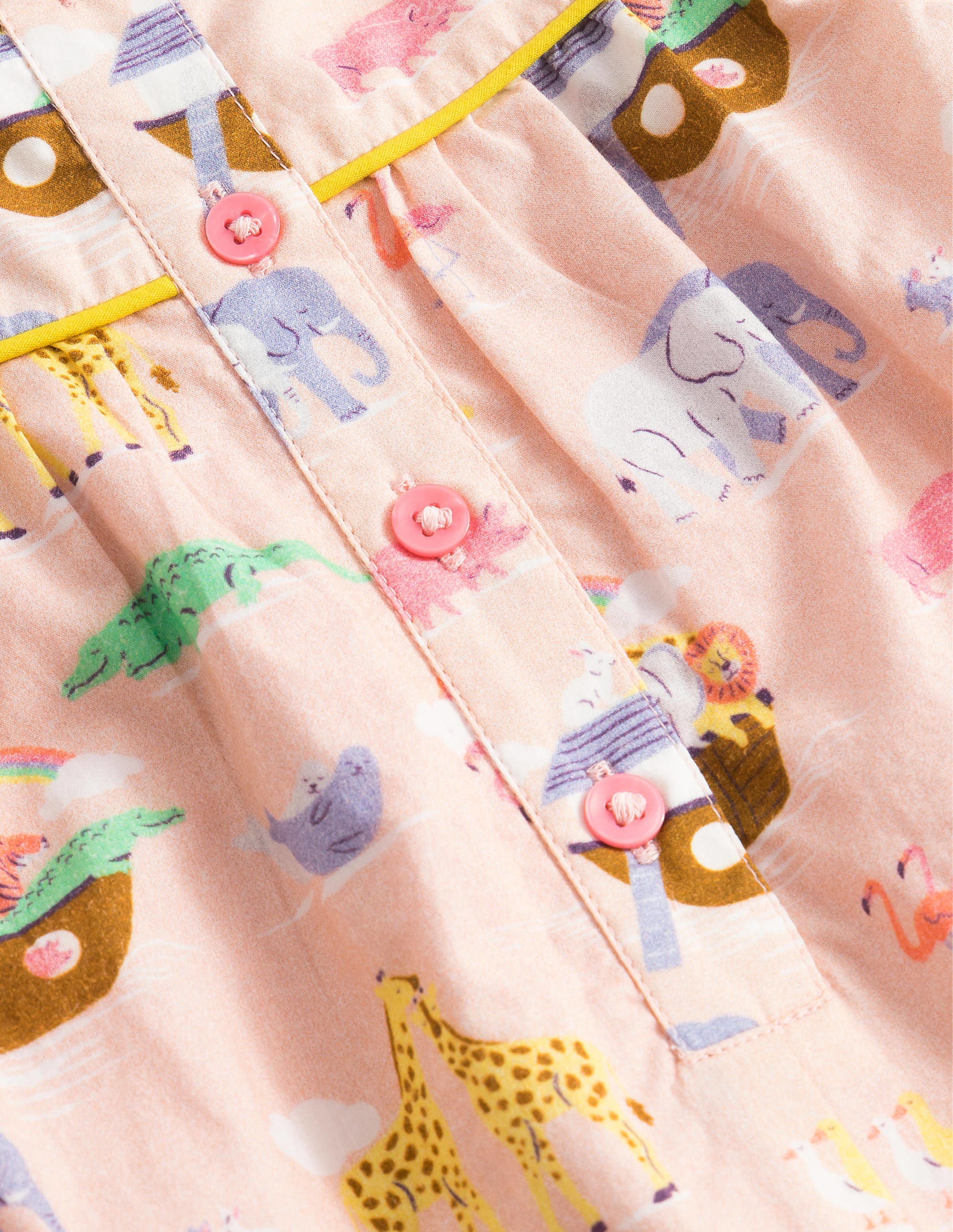 Ruffle Printed Rompers-Provence Dusty Pink Animals - Image 3