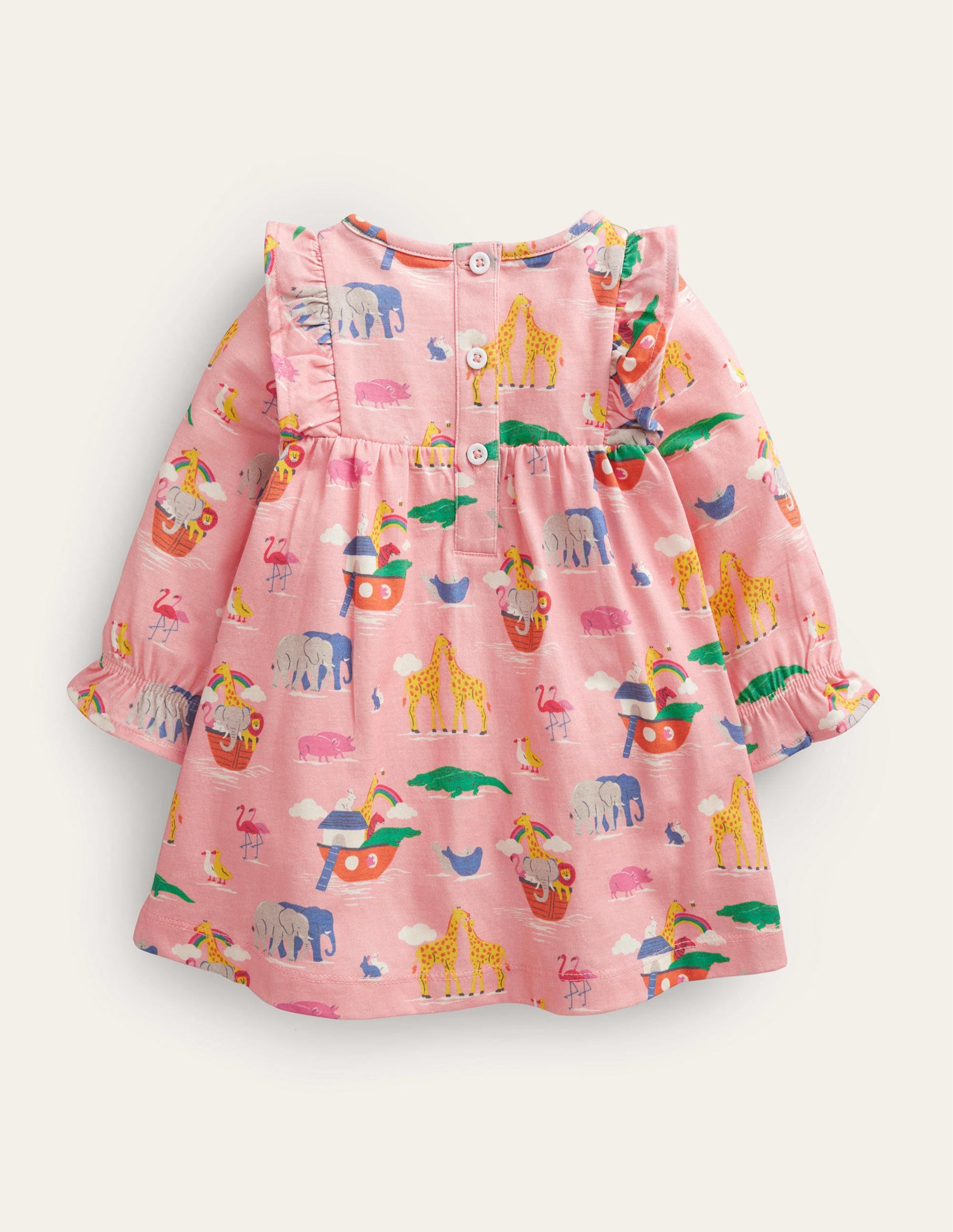 Printed Jersey Dress-Provence Pink Dusty Animals - Image 2