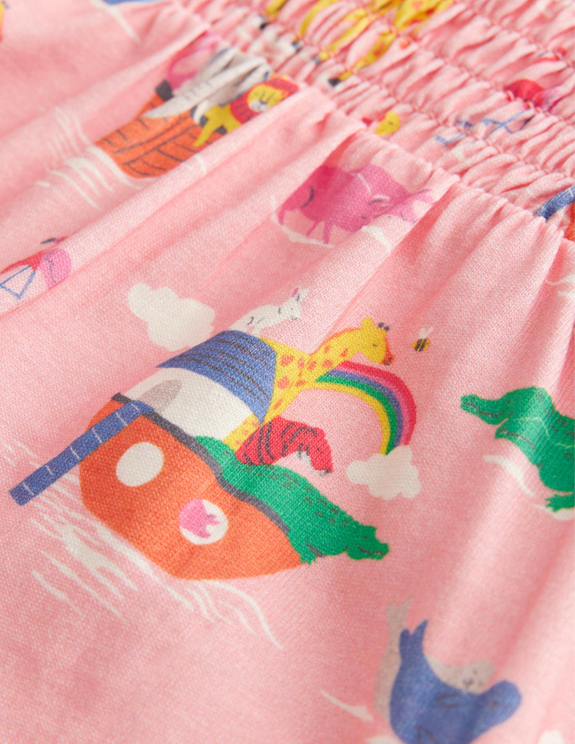 Printed Jersey Dress-Provence Pink Dusty Animals-3